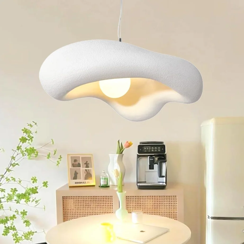 Nordycki Żyrandol Wabi-Sabi Lampa Wisząca Kwiatowa E27 Biały 60cm