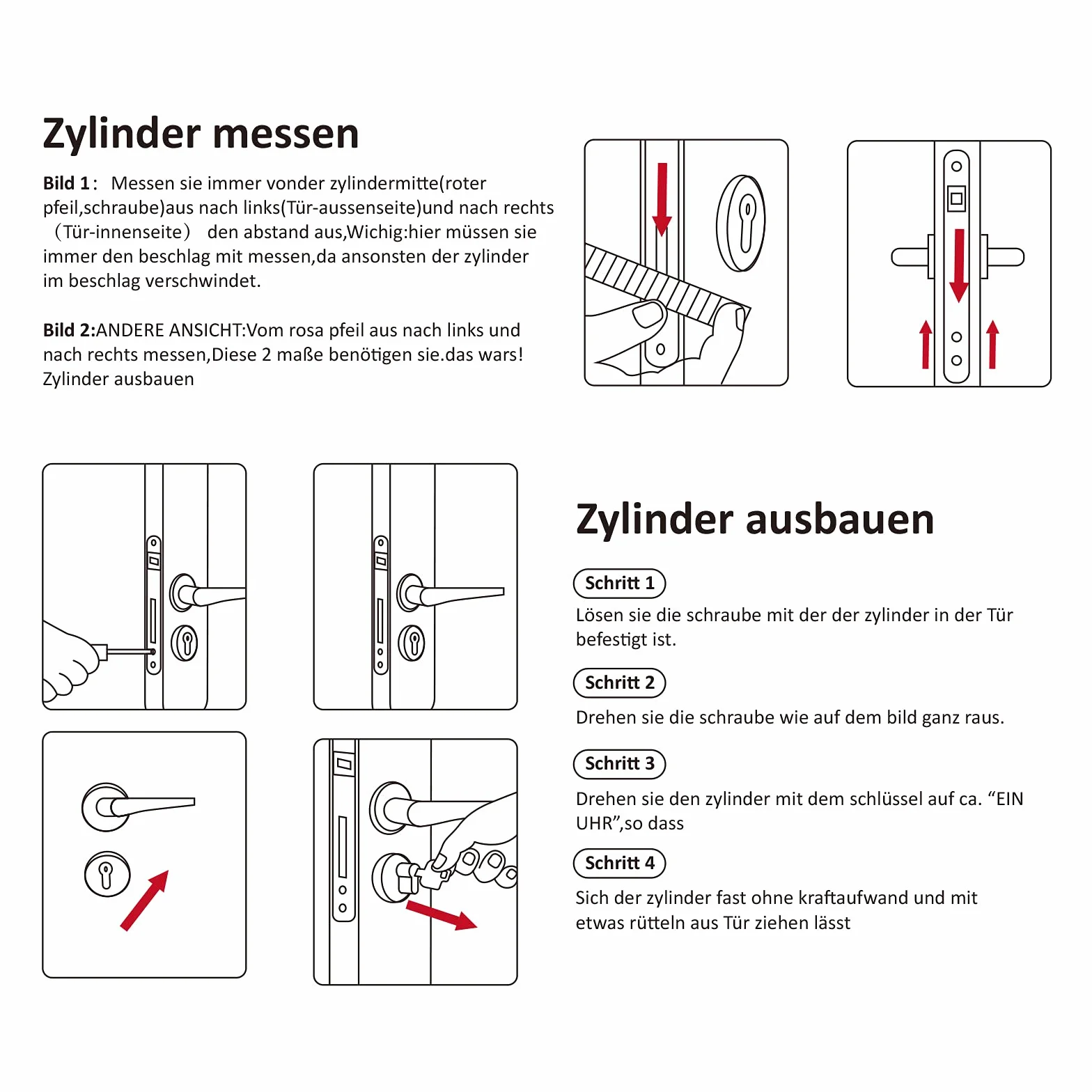 Hengsong Cylinder profilowy 30/30, cylinder zamykający z dużym zabezpieczeniem, metalowy, ze stopu cynku, z 8 kluczami