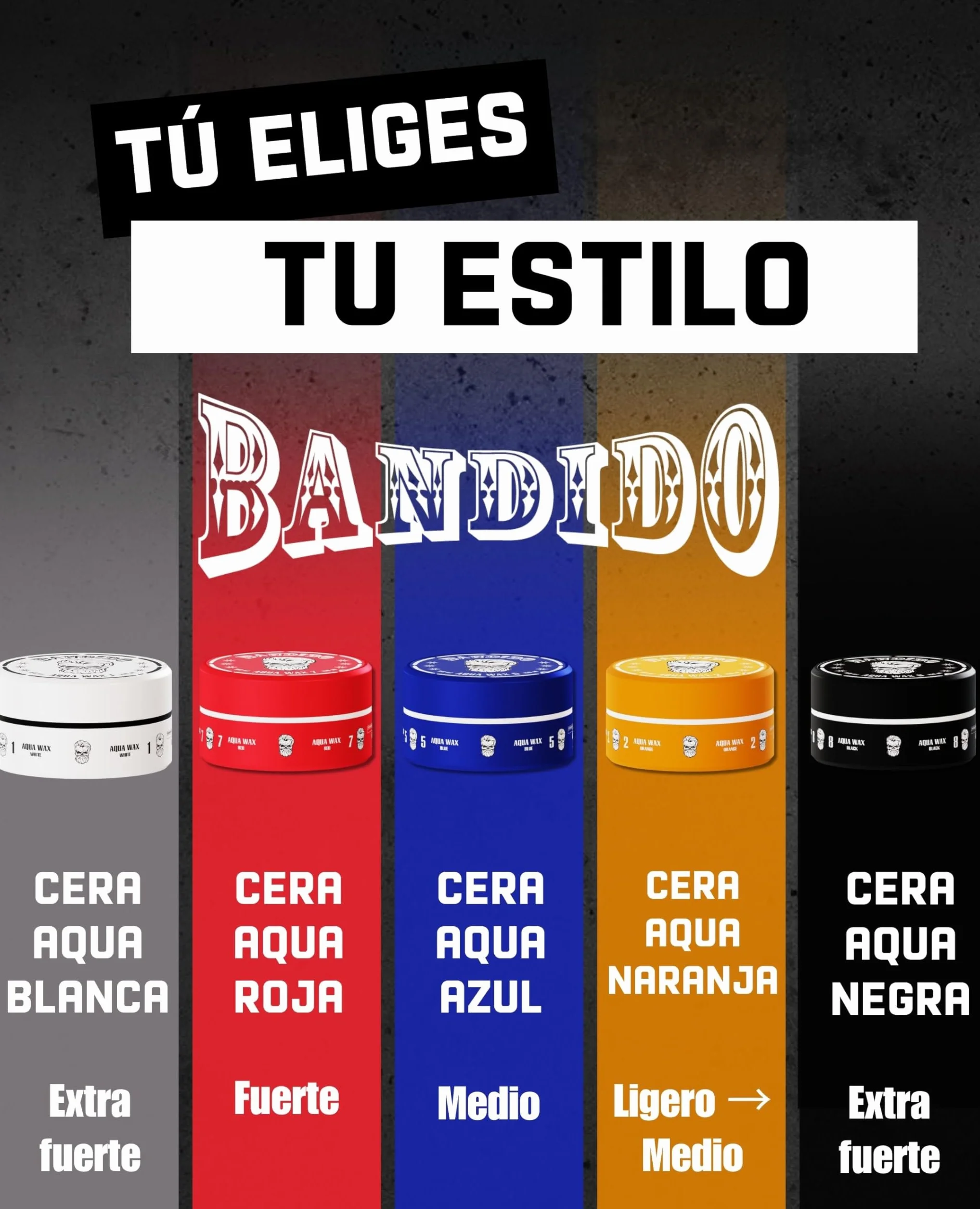 BANDIDO Aqua Hair Wax No. 5 – wosk do włosów dla mężczyzn o średniej przyczepności i owocowym zapachu gumy do żucia – Cera dla mężczyzn 150 ml – połysk & Edge Control do wszystkich rodzajów włosów