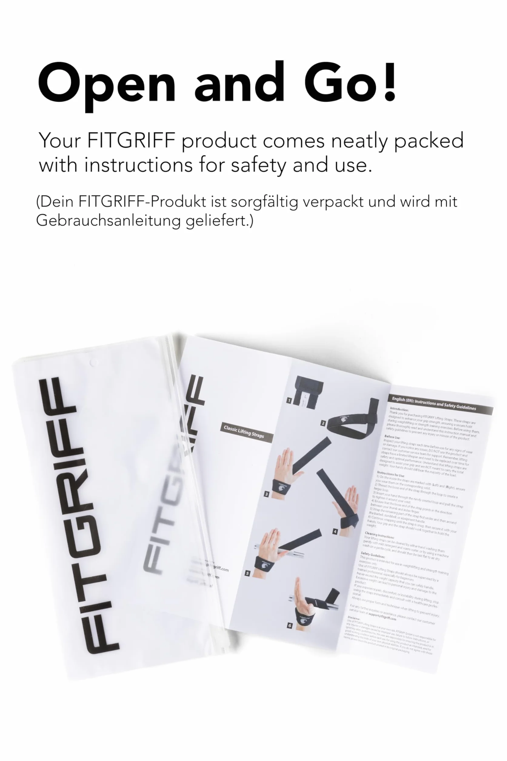 Fitgriff® Paski do podnoszenia ciężarów (wyściełane) do treningu siłowego, kulturystyki, fitnessu, martwego ciągu, dla kobiet i mężczyzn