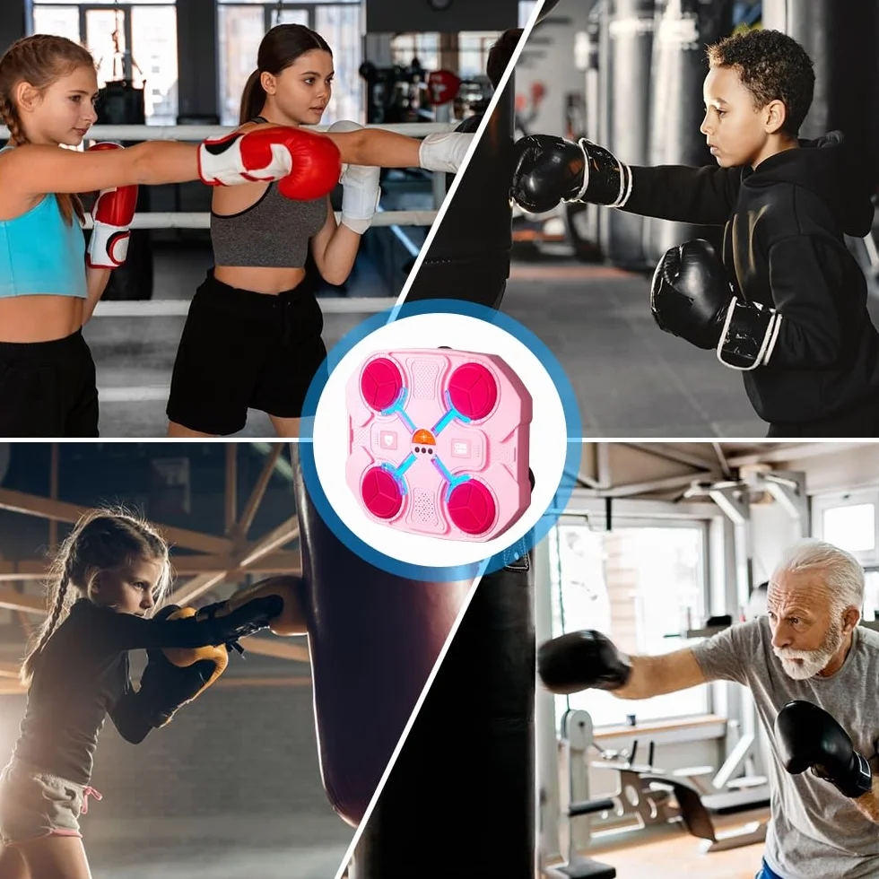 Mineup Music Boxing Machine, maszyna do boksu muzycznego dla dzieci, Bluetooth Box z muzyką, maszyna bokserska LED z 3 prędkościami, boks muzyczny, zabawka sportowa, prezent dla dzieci i chłopców