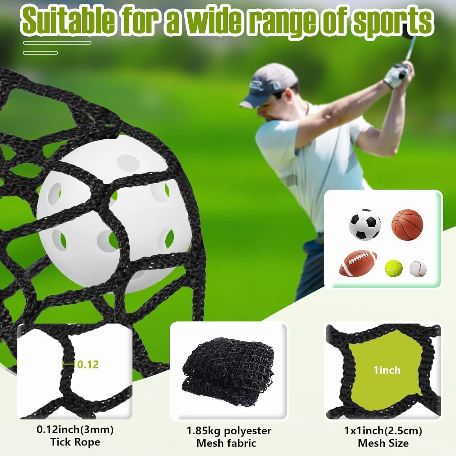 Siatka do ćwiczeń golfowy na podwórkowe siatki ze sprzężeniem zwrotnym, mata golfowa wewnątrz/na zewnątrz, wiele celów odpryski