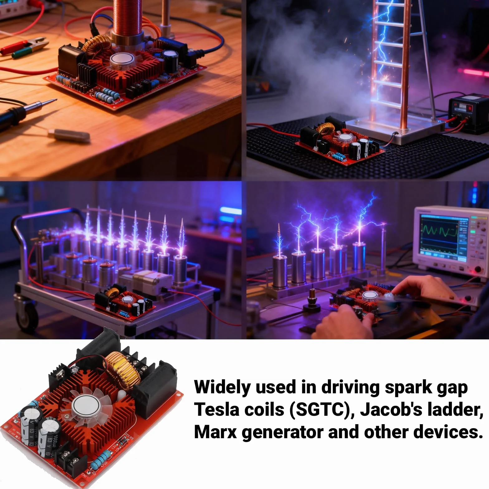 ZVS Driver Board Coil Power Supply Boost High Voltage Coil Flyback Driver Generator Heating Module Coil Driver Board DC12V 30V