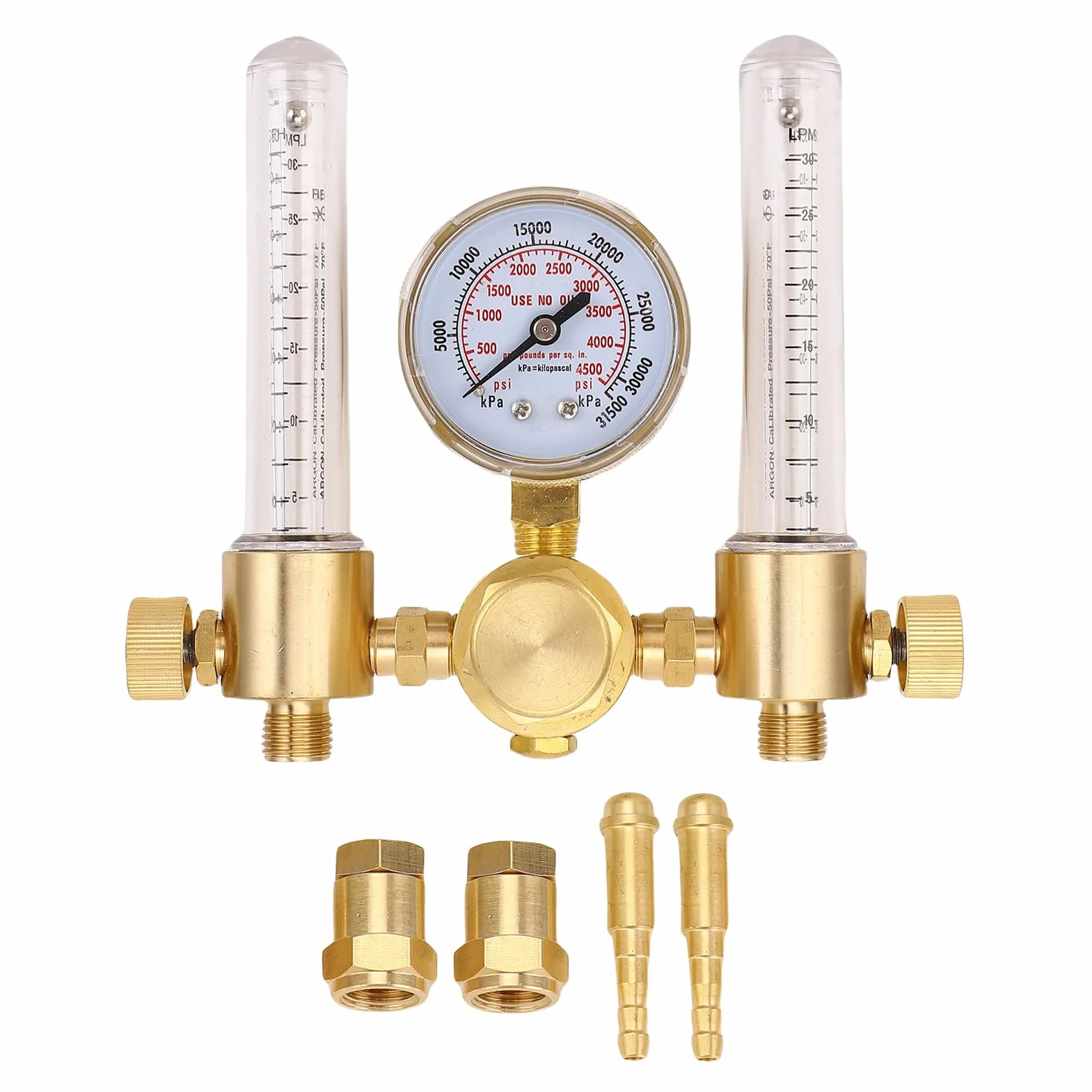 AMONIDA Przepływomierz Argonu Regulator Gazu do Spawania TIG MIG 0-60CFH 0-4500PSI CGA580 5/8 Cala X 18 RH