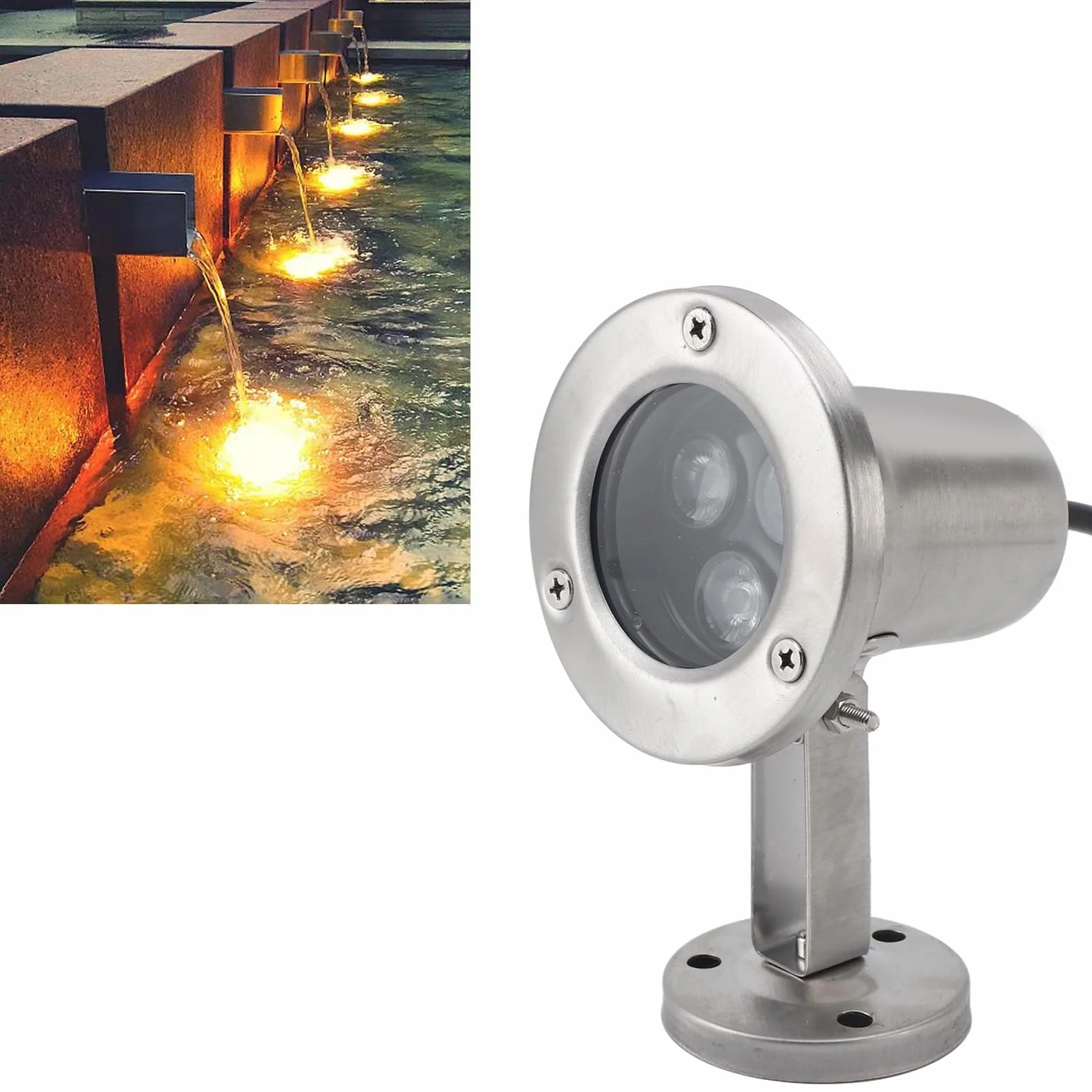 Kolorowe Diody LED do Oczek Wodnych RGB Podwodne Reflektory Punktowe IP68 3 W