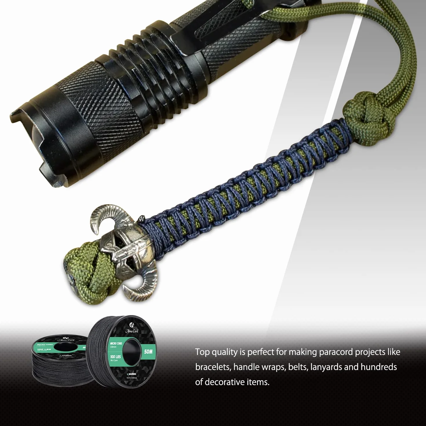 Paracord 1.18mm 50M Mikro Linka Szpula Czarny 45kg
