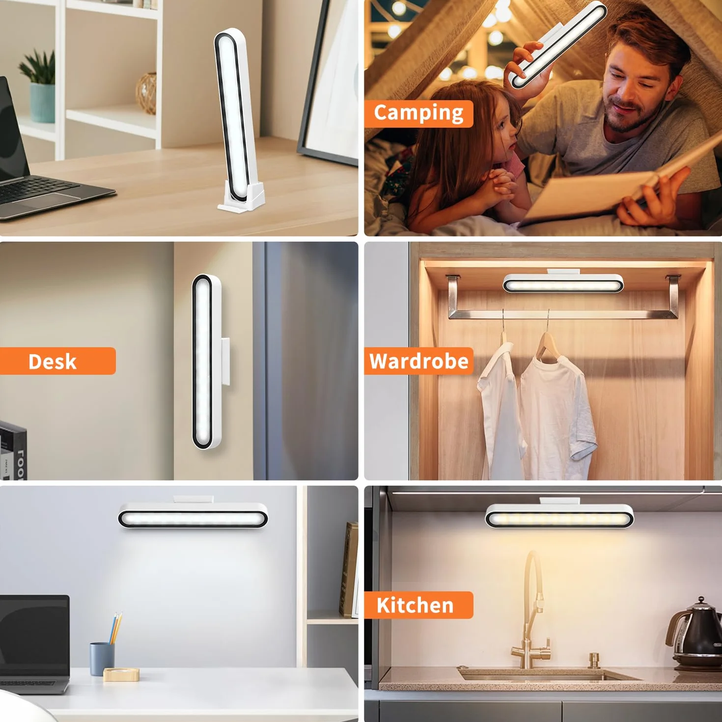 Lampa podszafkowa LED, listwa LED, ładowana przez USB, z pilotem zdalnego sterowania, oświetlenie szafy, możliwość ściemniania, 3 temperatury barwowe, oświetlenie szafy, bezprzewodowe, do szafy,