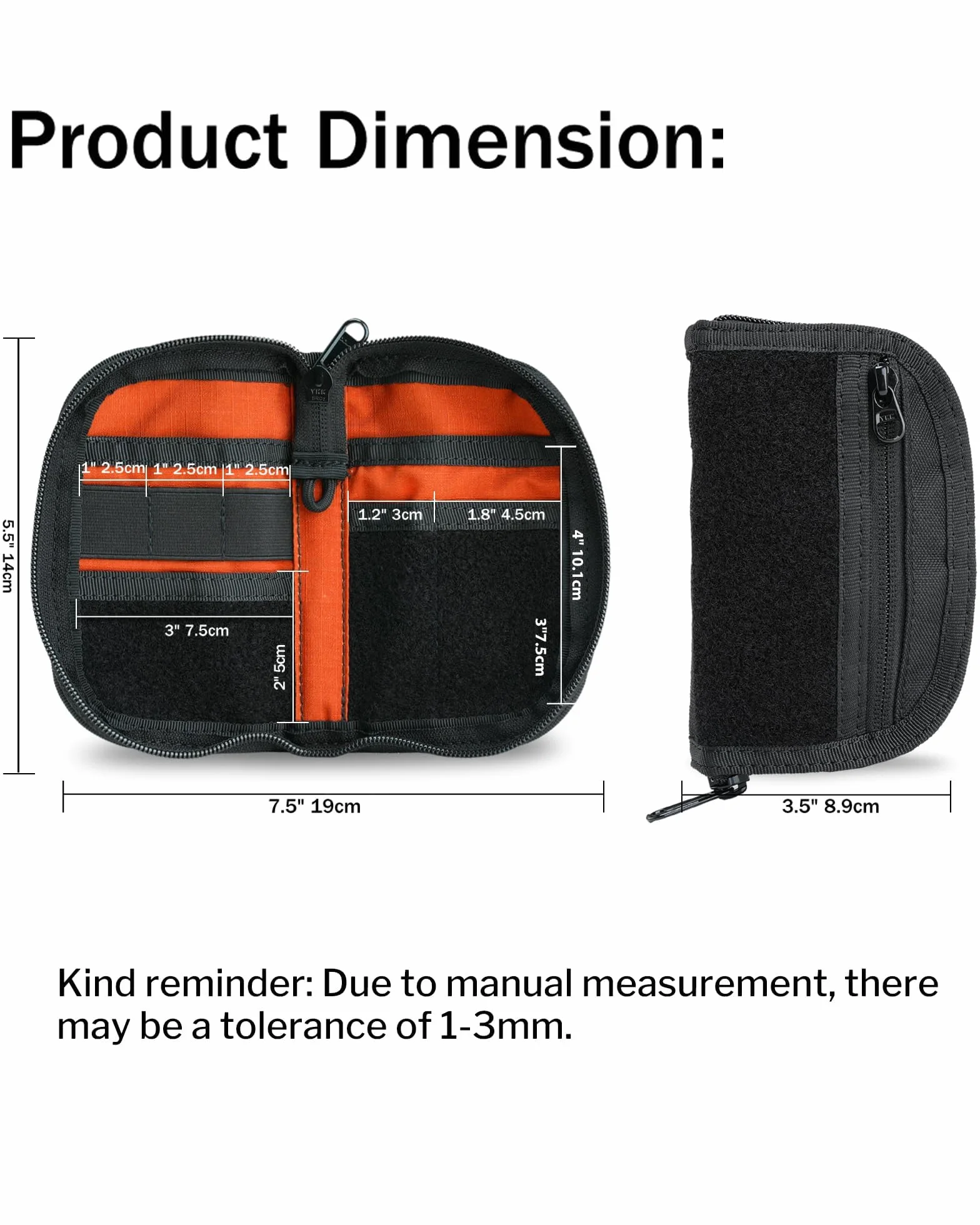 VIPERADE VE21 EDC Pouch – mała torebka EDC z 9 przegrodami, organizer na narzędzie wielofunkcyjne z rzepem