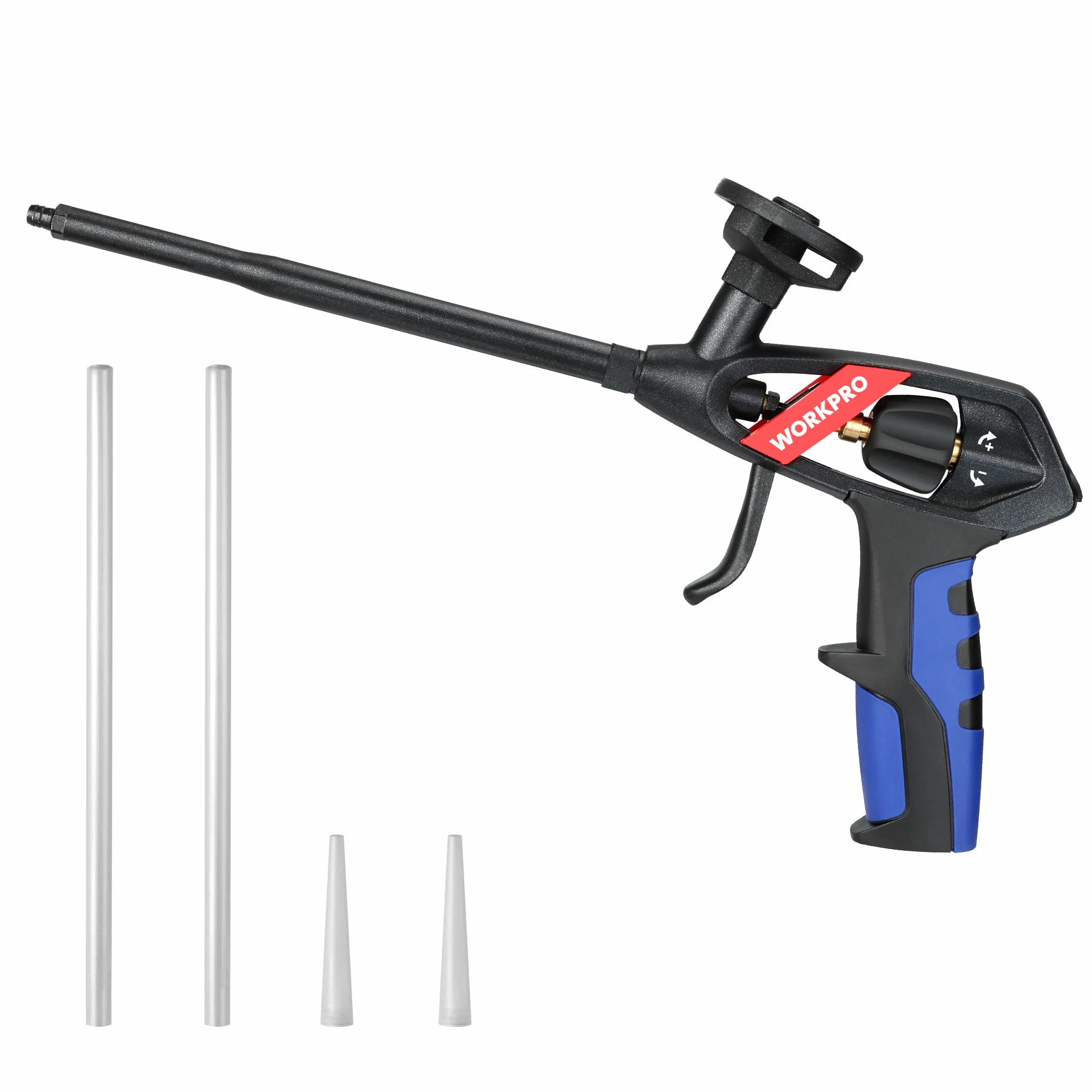 WORKPRO Pistolet piankowy PTFE do pianki poliuretanowej z przedłużkami i dyszami