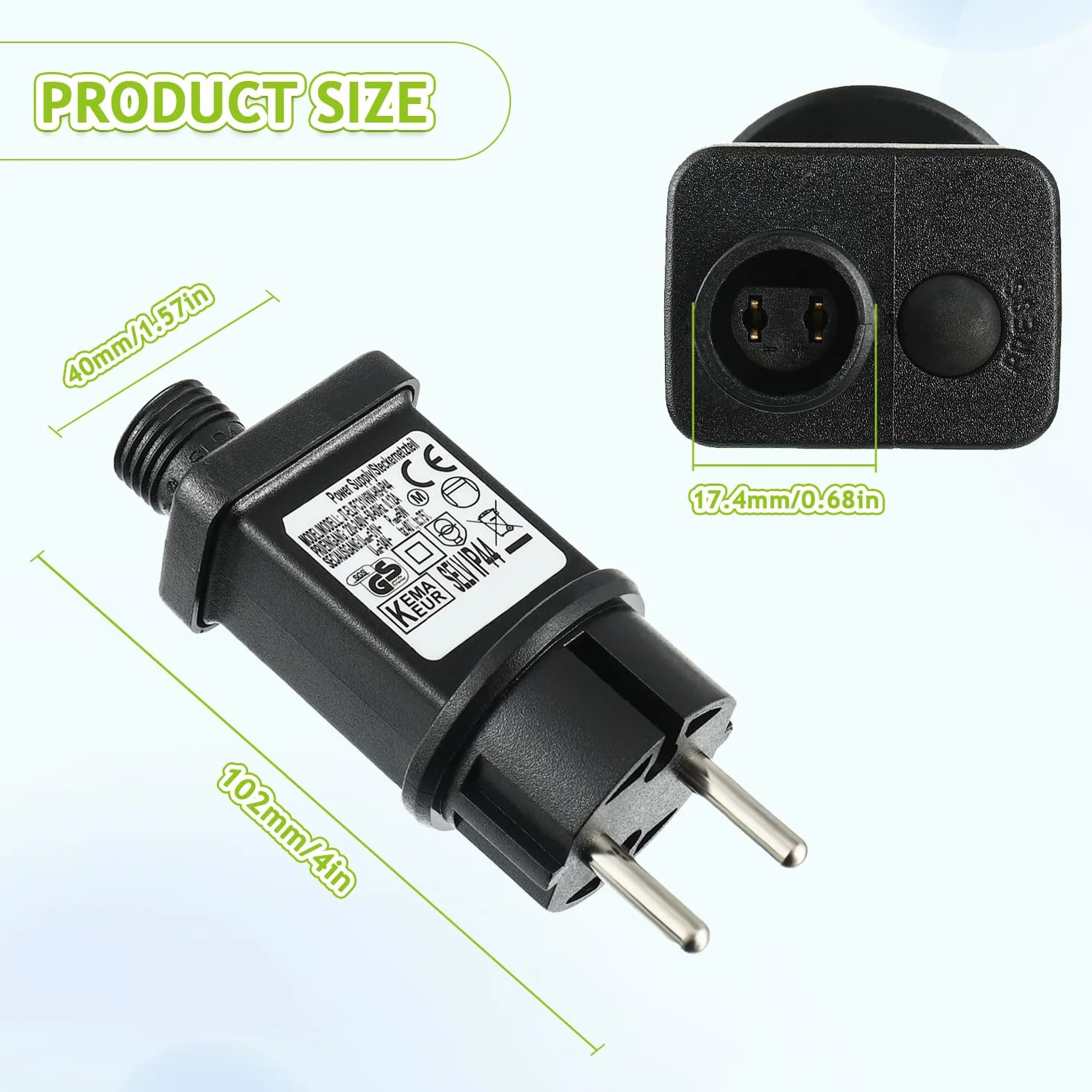 Zasilacz LED IP44 31V 6W wtyczka transformatorowa 8 trybów z pamięcią i timerem do oświetlenia bożonarodzeniowego