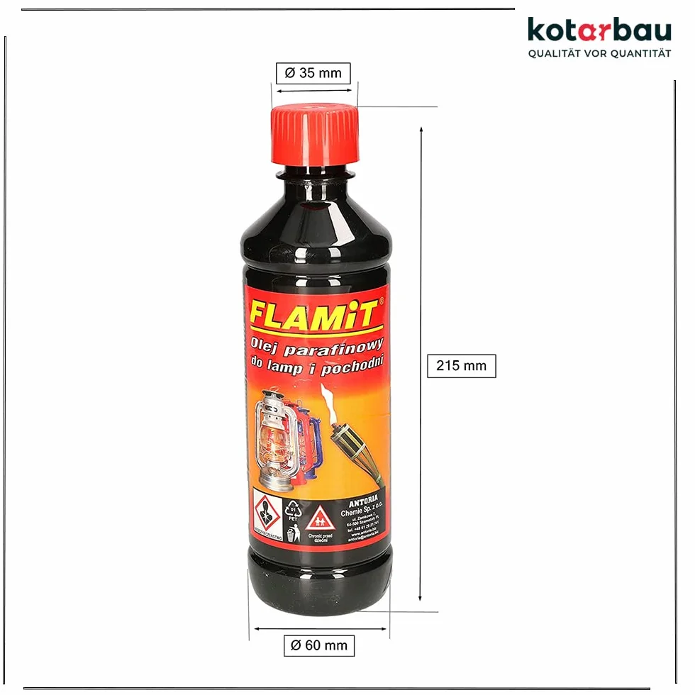 KOTARBAU Nafta do lamp olejowych 500 ml olej do pochodni ogrodowych bezbarwny