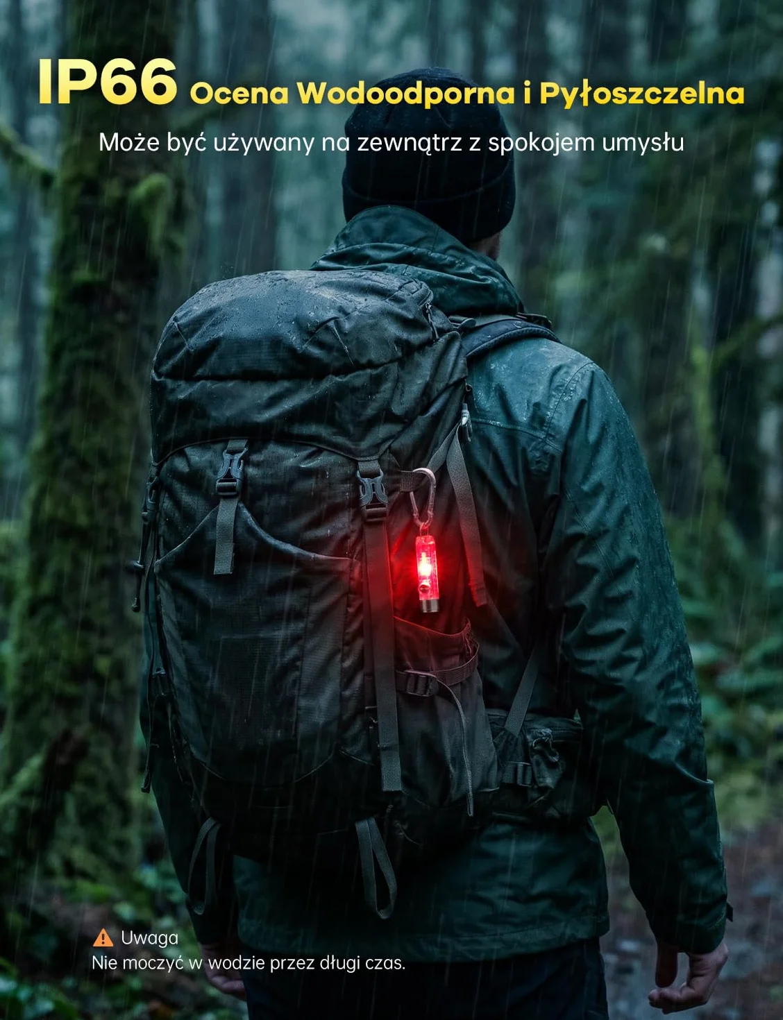 Jeebel Mini Latarka LED 400 Lumenów USB Ładowania, EDC Magnetyczna IP65, Boczne Światło UV/Biały/Czerwony/Niebieski