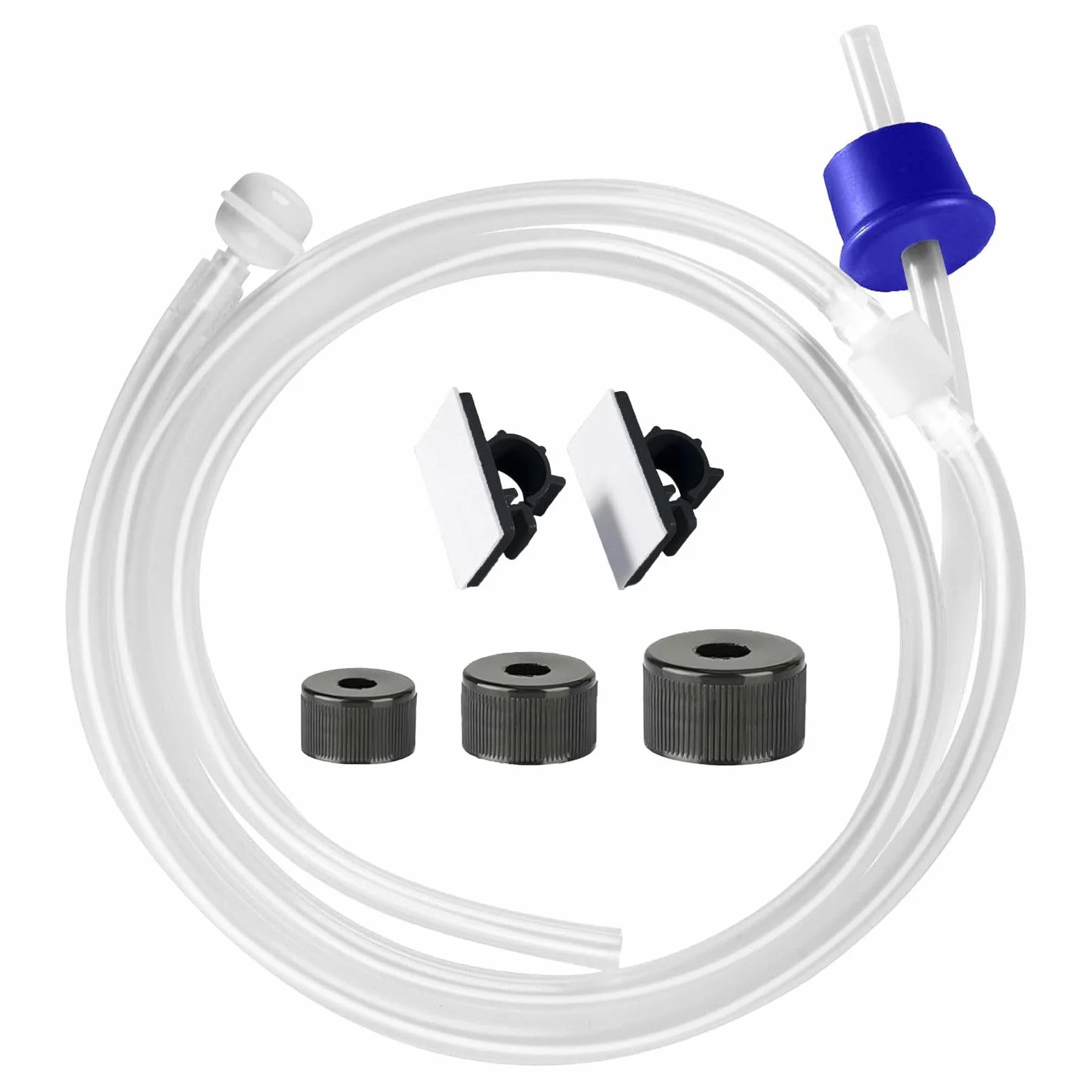 Sink Soap Dispenser Tube Kit with Check Valve, 12.9/10.9/3.7 Inches, Soft Flexible Tube, White