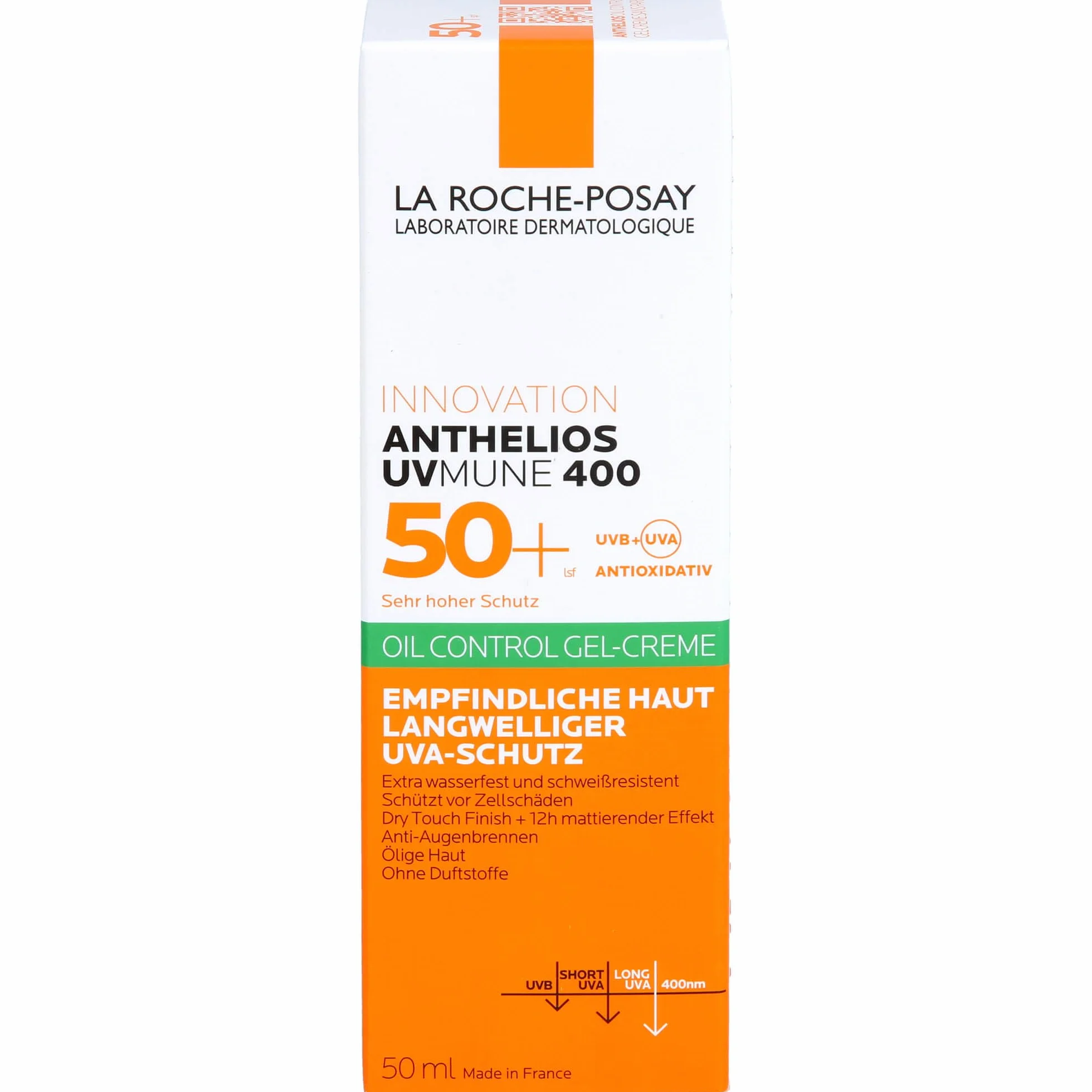 La Roche-Posay Innovation Anthelios UV Mune 400 50+ Oil Control Gel Creme Ultra Long UVA Protection Sans Parfum 50 ml