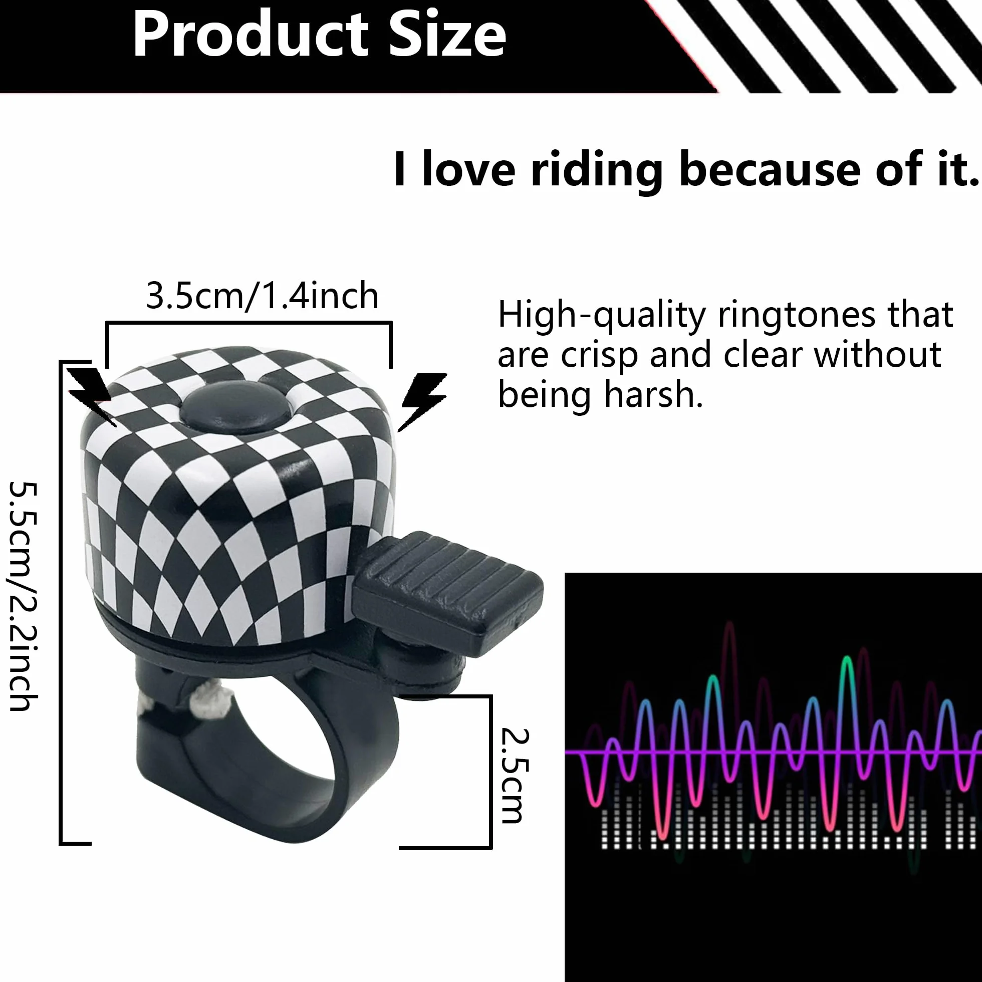 laeeyin Dzwonek rowerowy mini do roweru górskiego, wyścigowego, jazdy na rowerze, 120 dB, głośny dźwięk, dla dorosłych, dzieci, chłopców i dziewczynek