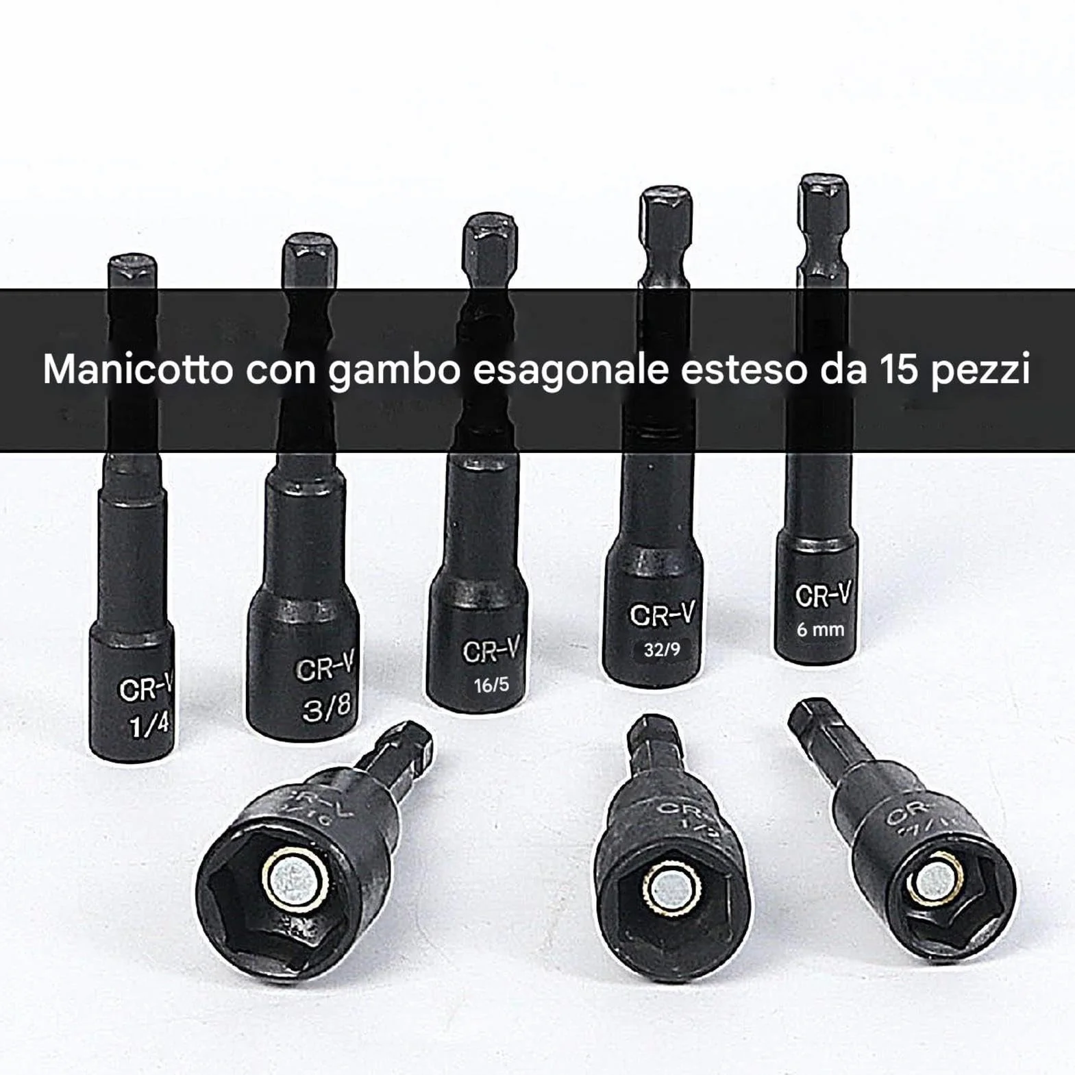 Magnetic Nut Driver Hex Shank Adapter Set 15-Piece Szybki Zmieniacz Magnetyczny do Garażu Warsztatu