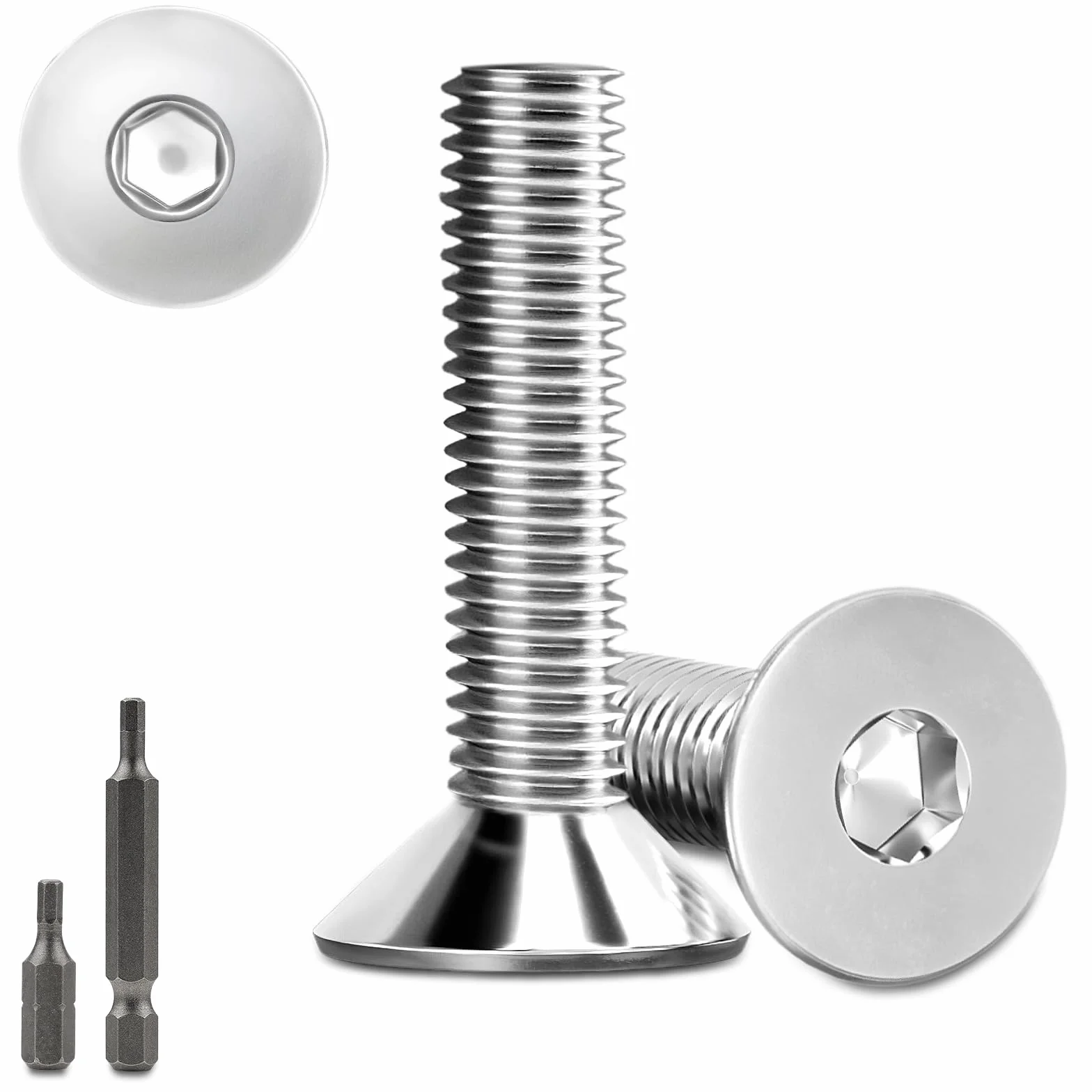 Śruby z łbem wpuszczanym M5 x 20 mm DIN 7991 stal szlachetna A2 V2A gwint pełny 60 sztuk