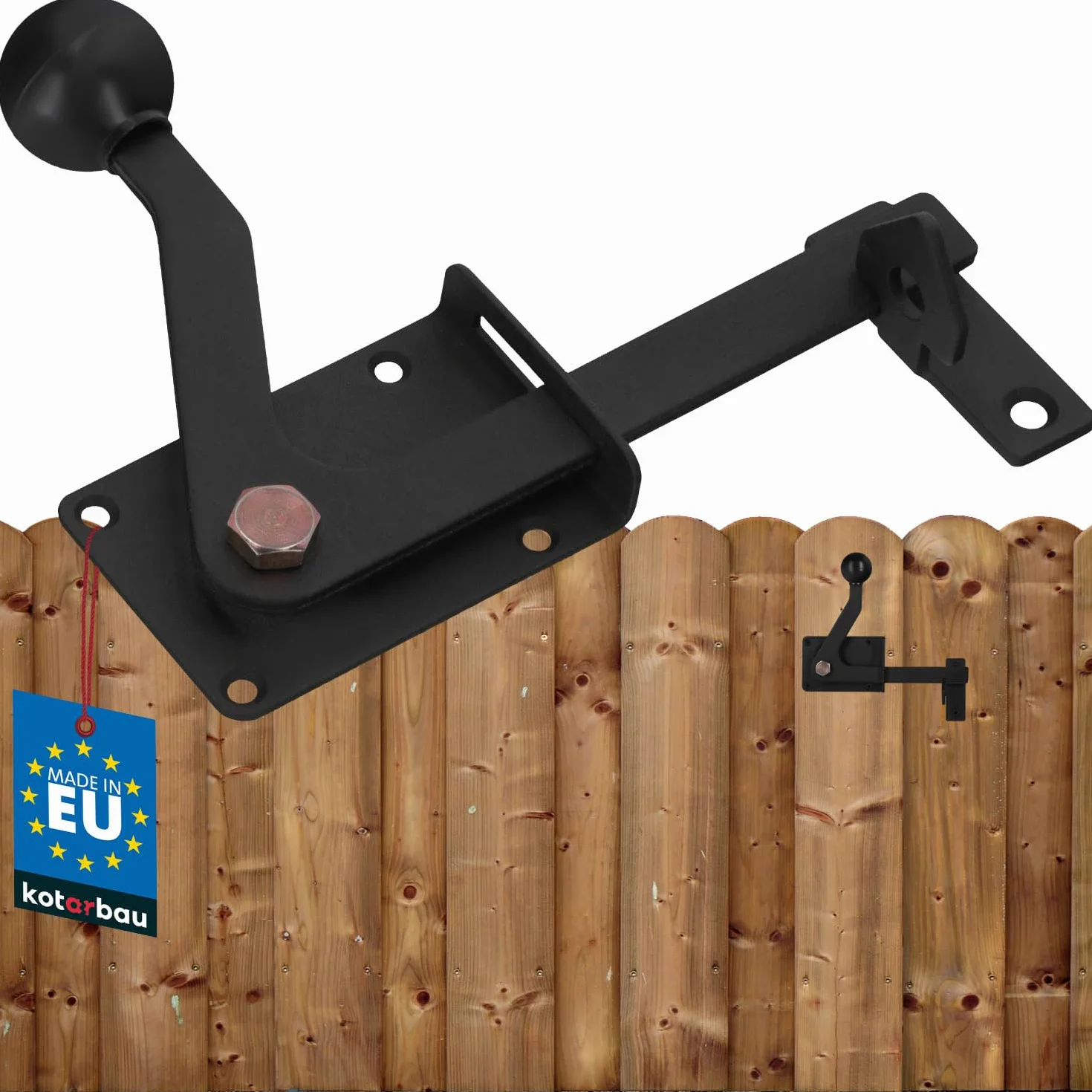 KOTARBAU Zapadka Furtki Zamknięcie Blokada 150 MM Czarna