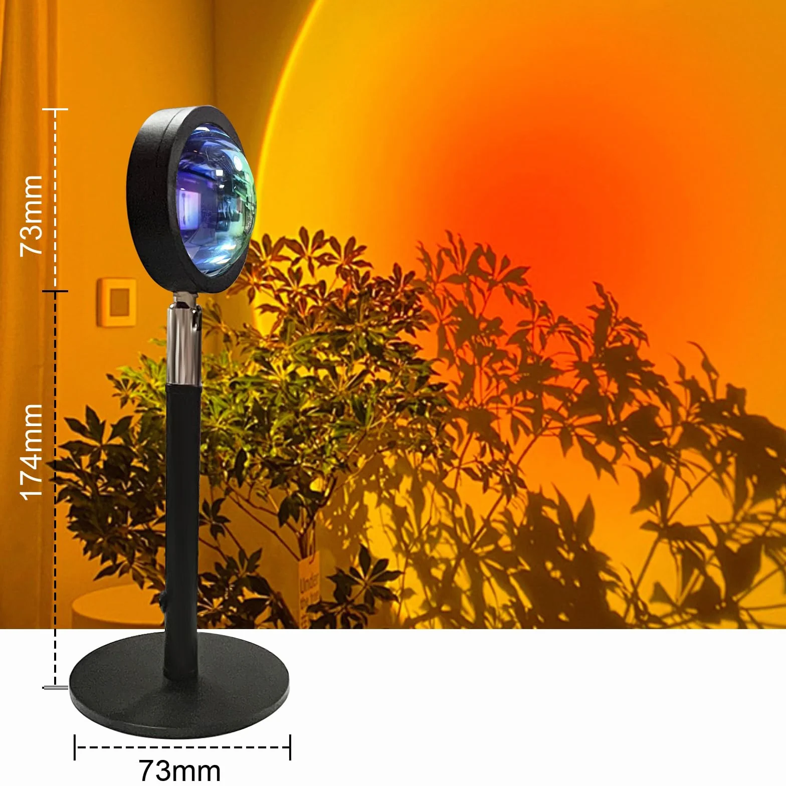 Lampa zachód słońca 4 kolorów LED projektor USB obrotowa 180° do zdjęć selfie dekoracji