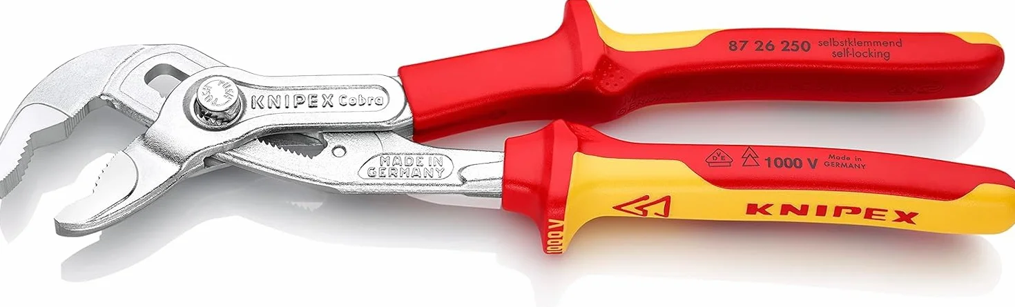 KNIPEX Cobra VDE Szczypce nastawne do rur izolowane chromowany 250 mm