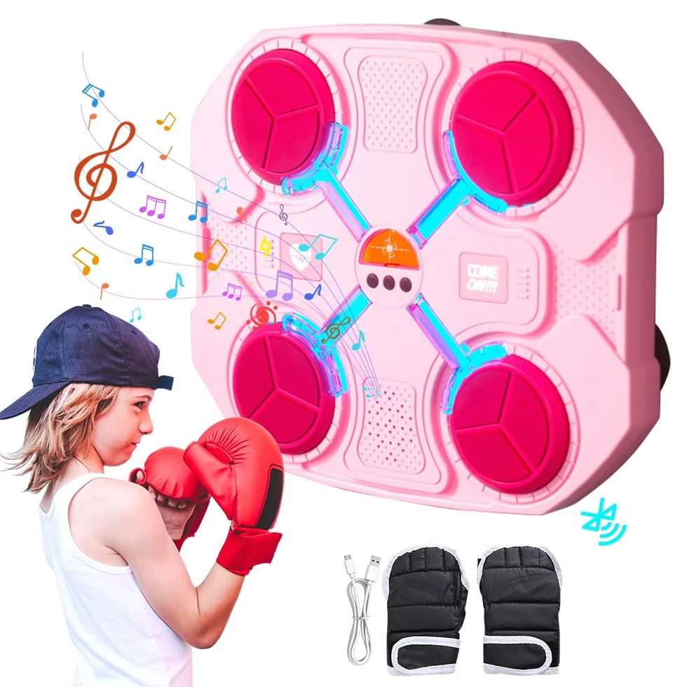Mineup Music Boxing Machine, maszyna do boksu muzycznego dla dzieci, Bluetooth Box z muzyką, maszyna bokserska LED z 3 prędkościami, boks muzyczny, zabawka sportowa, prezent dla dzieci i chłopców