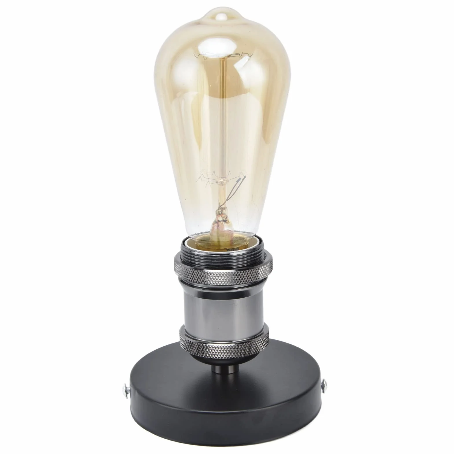 Oprawka do lampy sufitowej, Vintage E26 E27 Gniazdo lampy Oprawka do lampy sufitowej Gniazdo żarówki z akcesoriami do kuchni Sypialnia Oświetlenie i dekoracja pokoju dziennego (black)