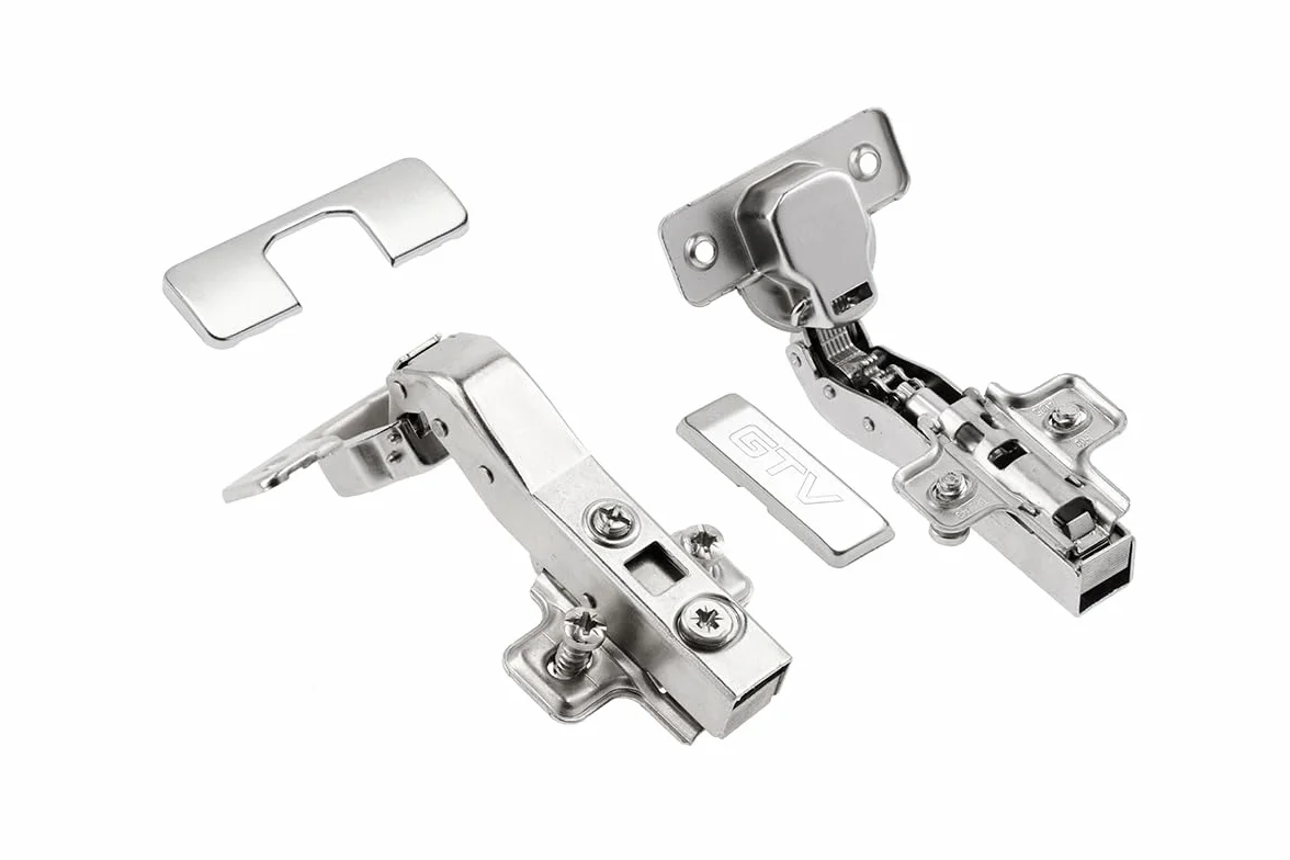 GTV Zawias kątowy 45 HCKT z amortyzacją Soft-Close, regulacja 3D, Clip-On, garnek Ø 35 mm, stal niklowana