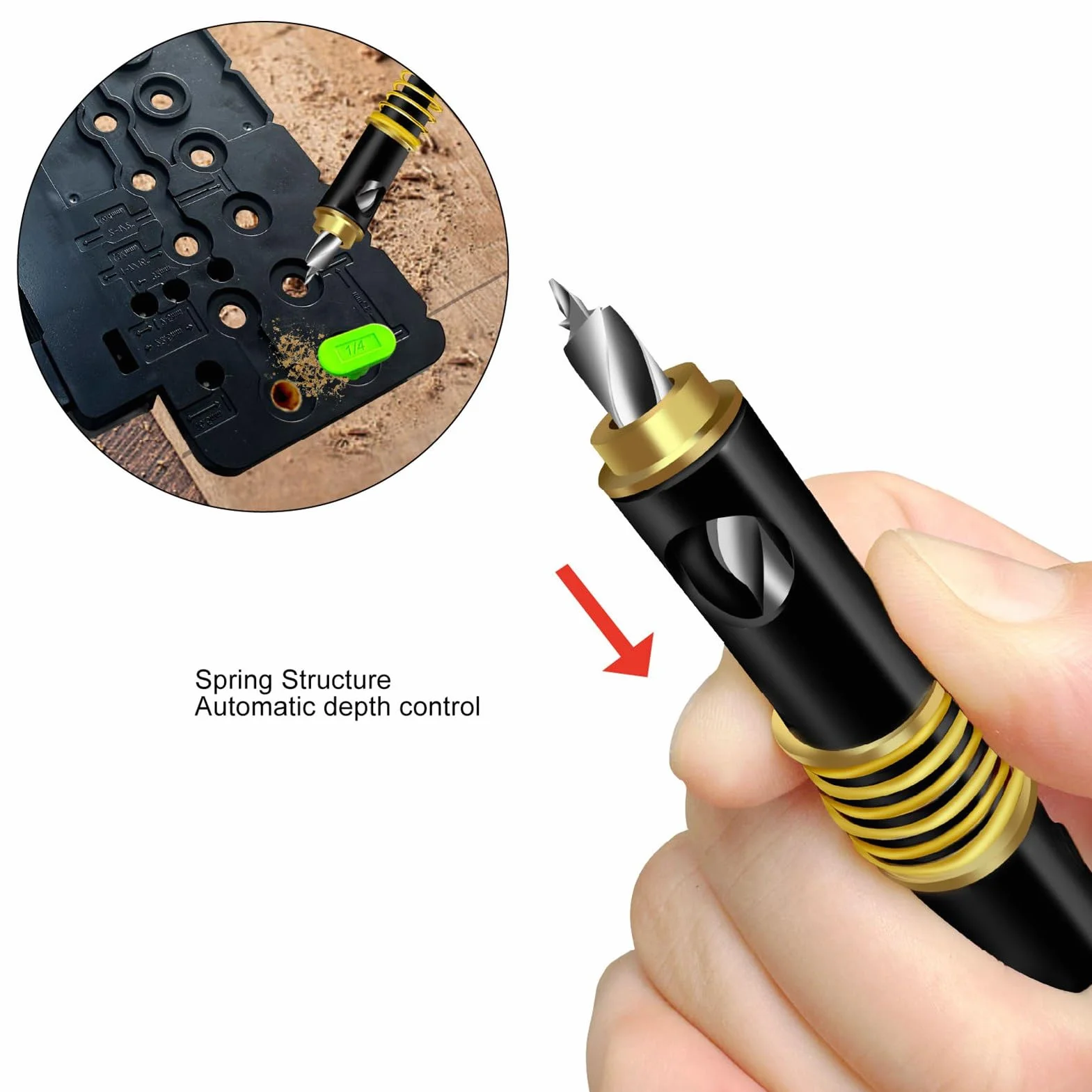Szablon do Szpilek do Półki 32 mm, Prowadnica Wiertła 1/4" i 5 mm, Narzędzie do Wiercenia w Drewnie