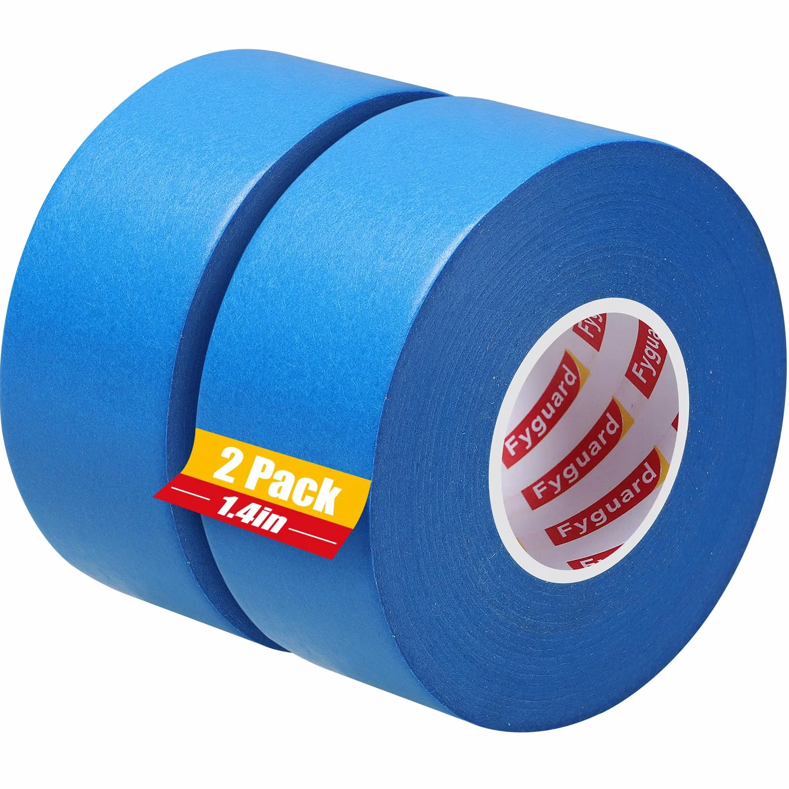 2 rolki taśmy malarskiej, niebieska, 36 mm x 50 m, taśma klejąca, malarska, taśma papierowa, wodoszczelna, odporna na działanie promieni UV, do ostrych linii, obróbki krawędzi, separacji