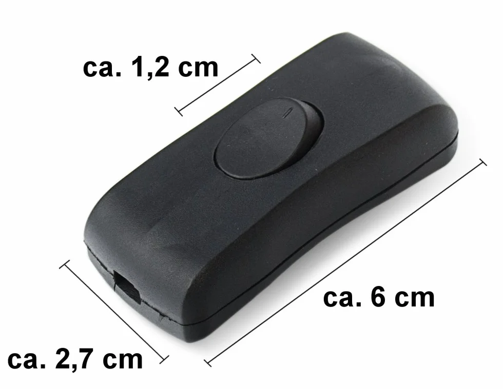 edi-tronic Włącznik sznurkowy czarny 2A 250V przełącznik lampy
