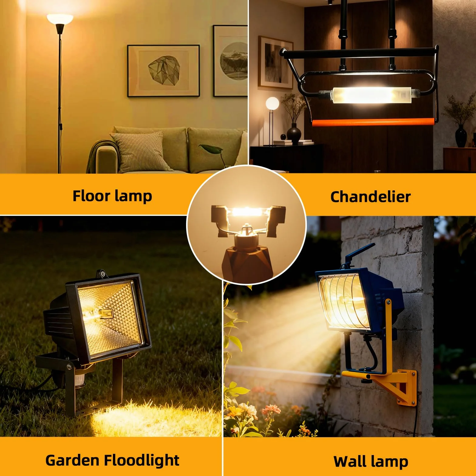 Caldarax 6 sztuk R7S 78 mm żarówka halogenowa 150 W 230 V, możliwość przyciemniania, 2700 K ciepła biel, 2250 lm