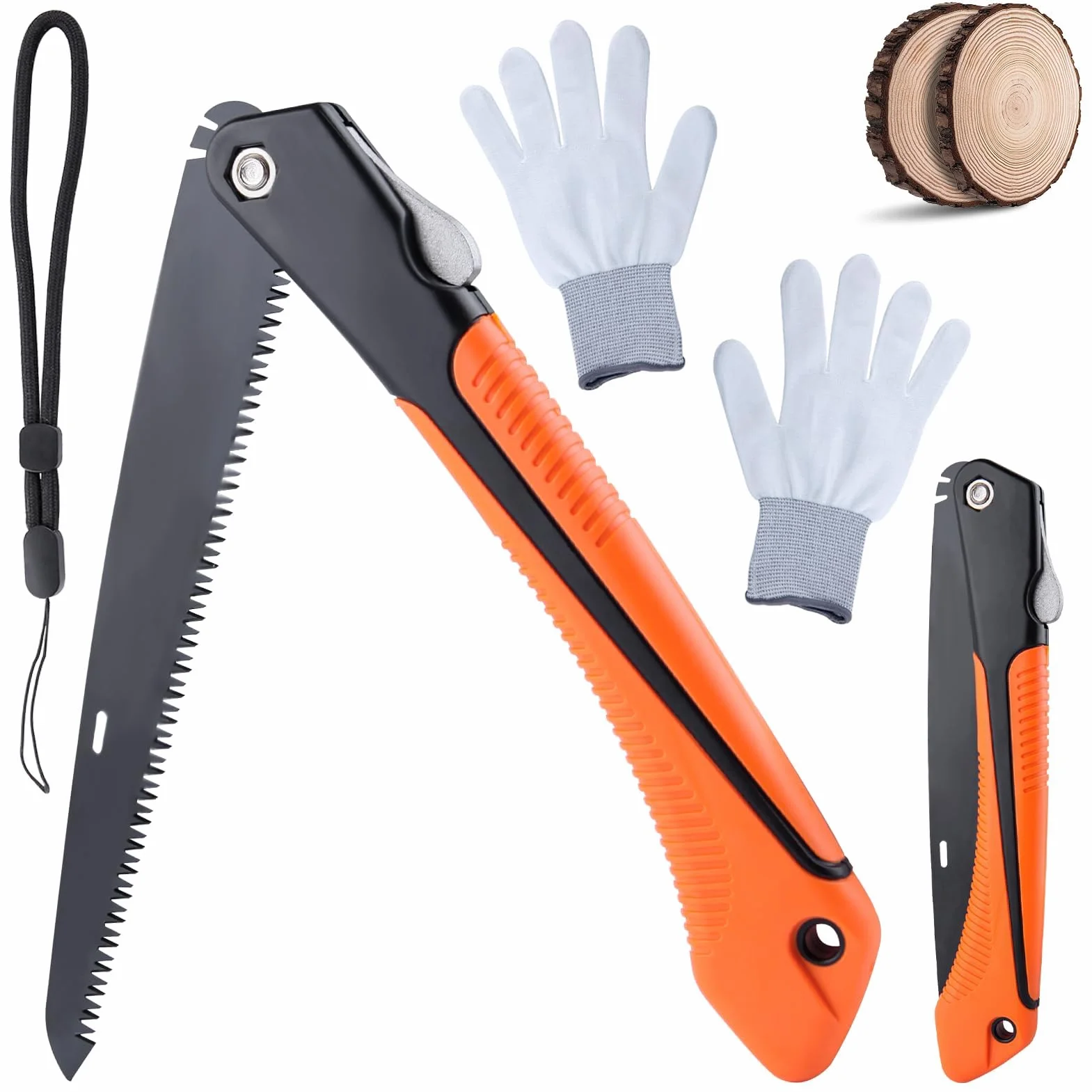 LEONTOOL Piła składana SK5 z potrójnie szlifowanymi zębami do przycinania, kempingu i bushcraft