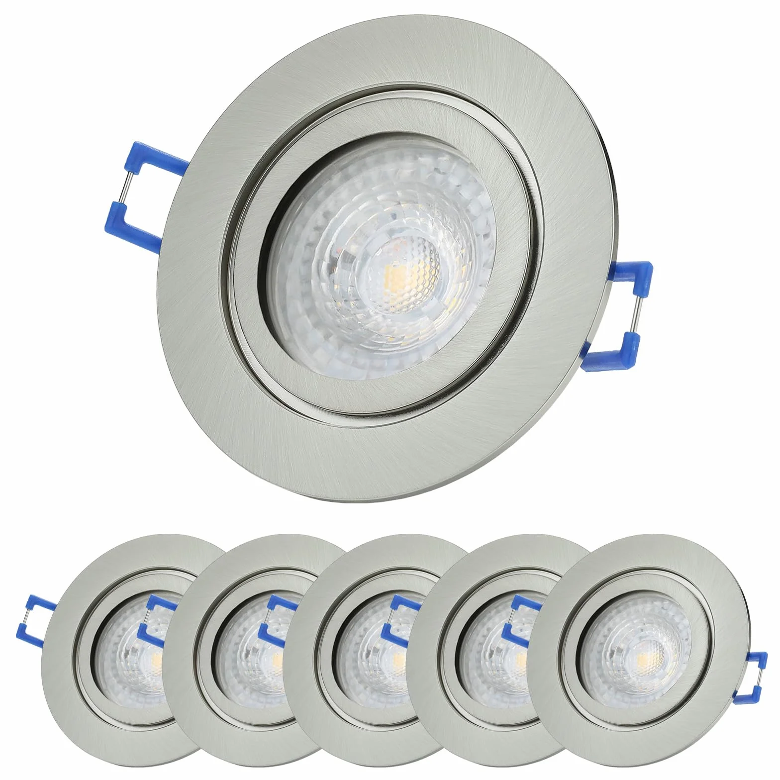 Sweet Led Reflektor łazienkowy IP44 zestaw 6 sztuk GU10 7W 230V 3000K ciepła biel chromowany szczotkowany