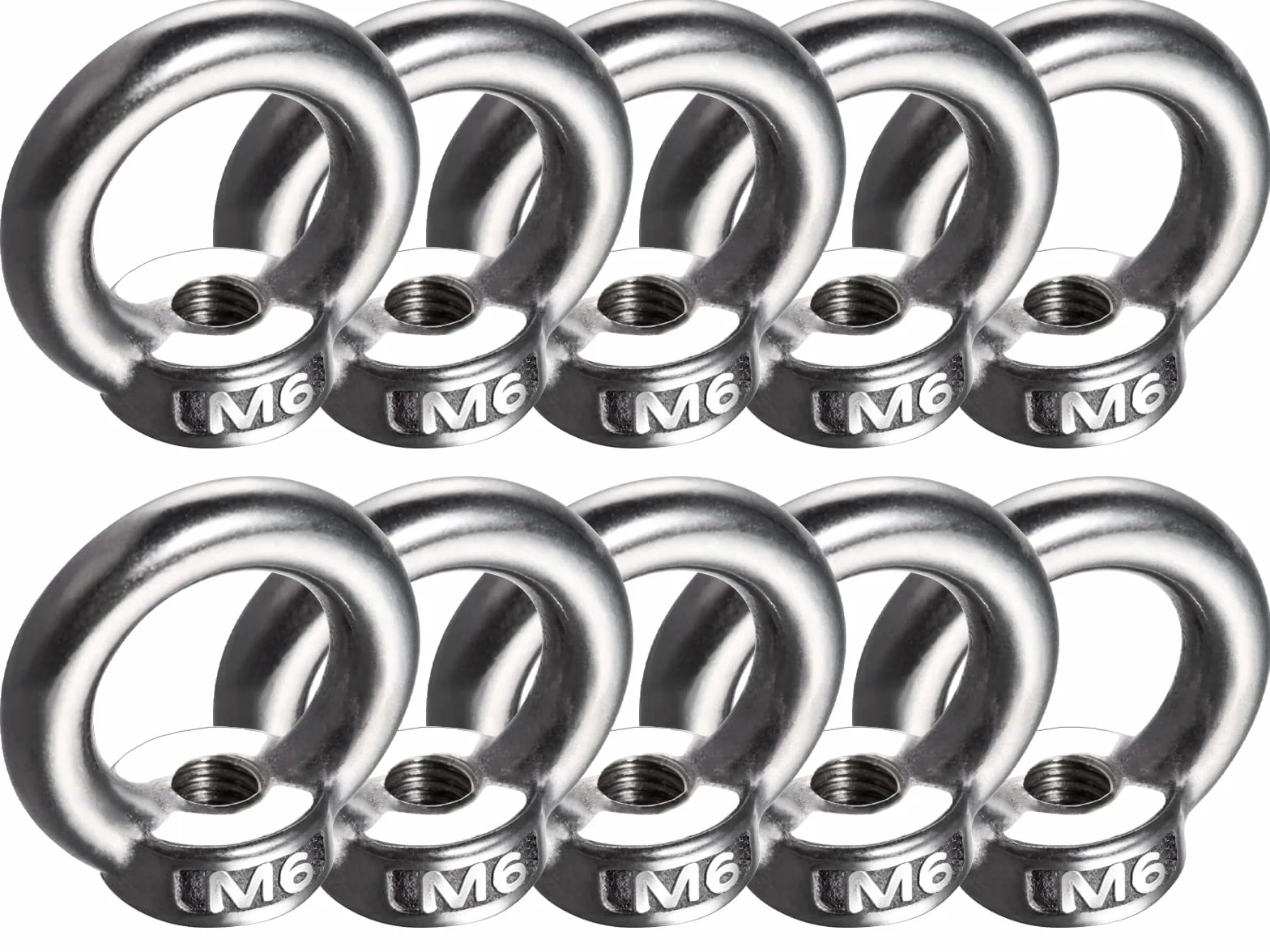 M6 Eye Mutter 304 stal nierdzewna polerowana 10 szt.