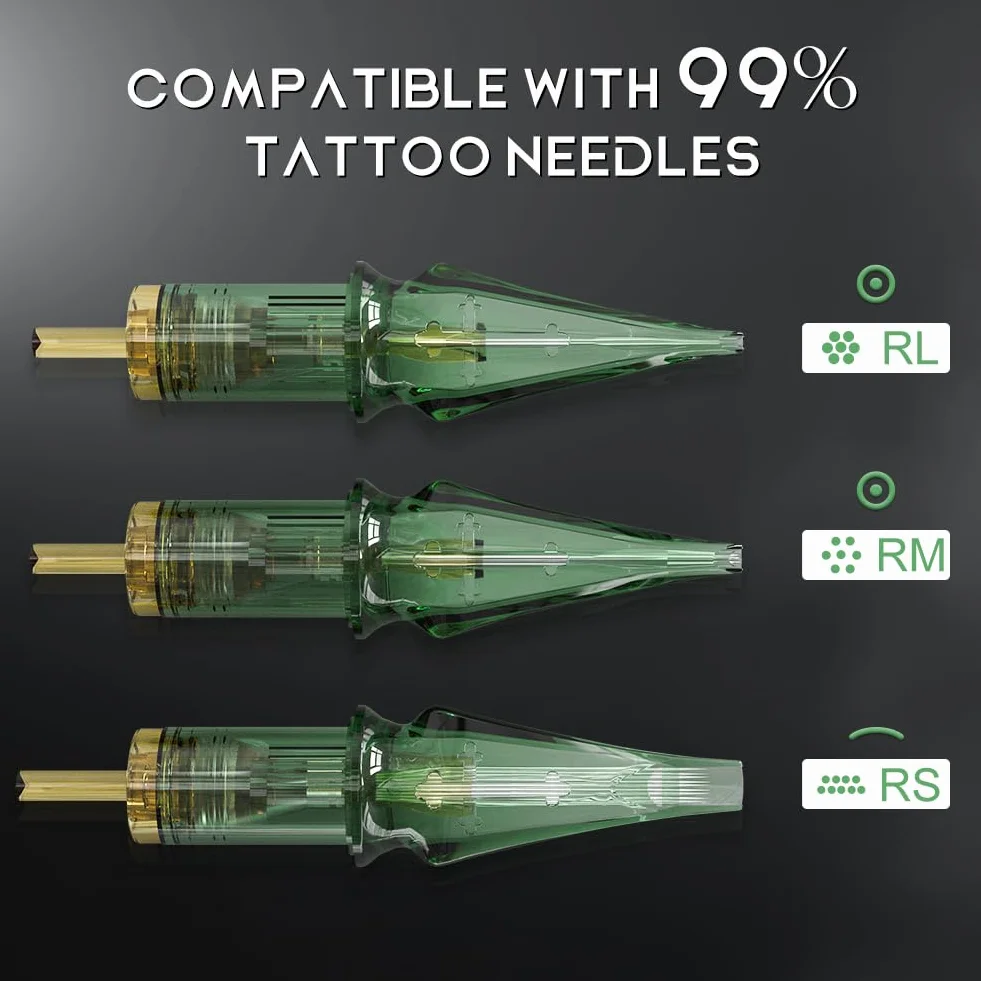 Solong Tattoo zestaw igieł 20 sztuk, kartridże jednorazowe do tatuażu Pro #10 Bugpin11-igła, okrągła Magnum L-Taper, wkłady do tatuażu (1011RM-L)