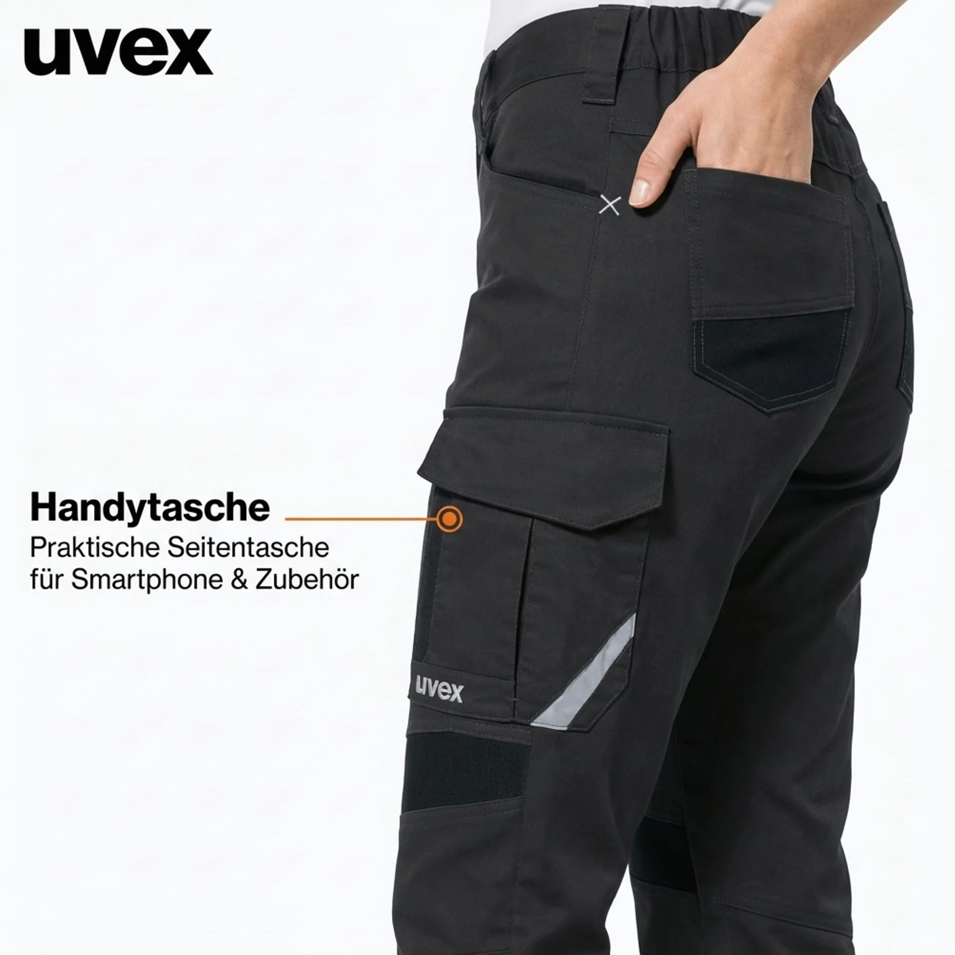 Uvex suXXeed Industry damskie spodnie robocze stretch kieszenie na kolanach