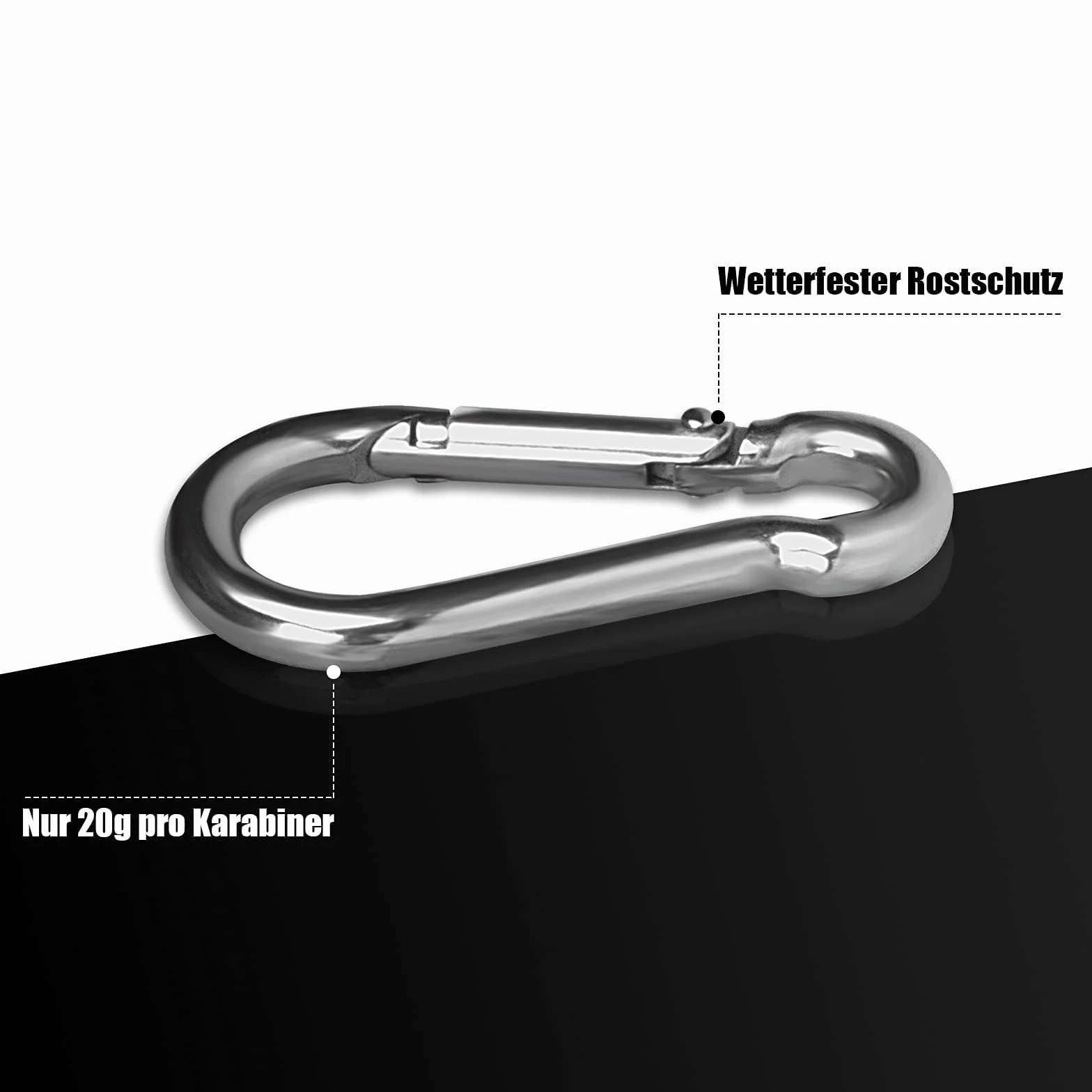 Karabińczyki ze stali nierdzewnej 304 70 mm x 7 mm zatrzaskowe obciążalne