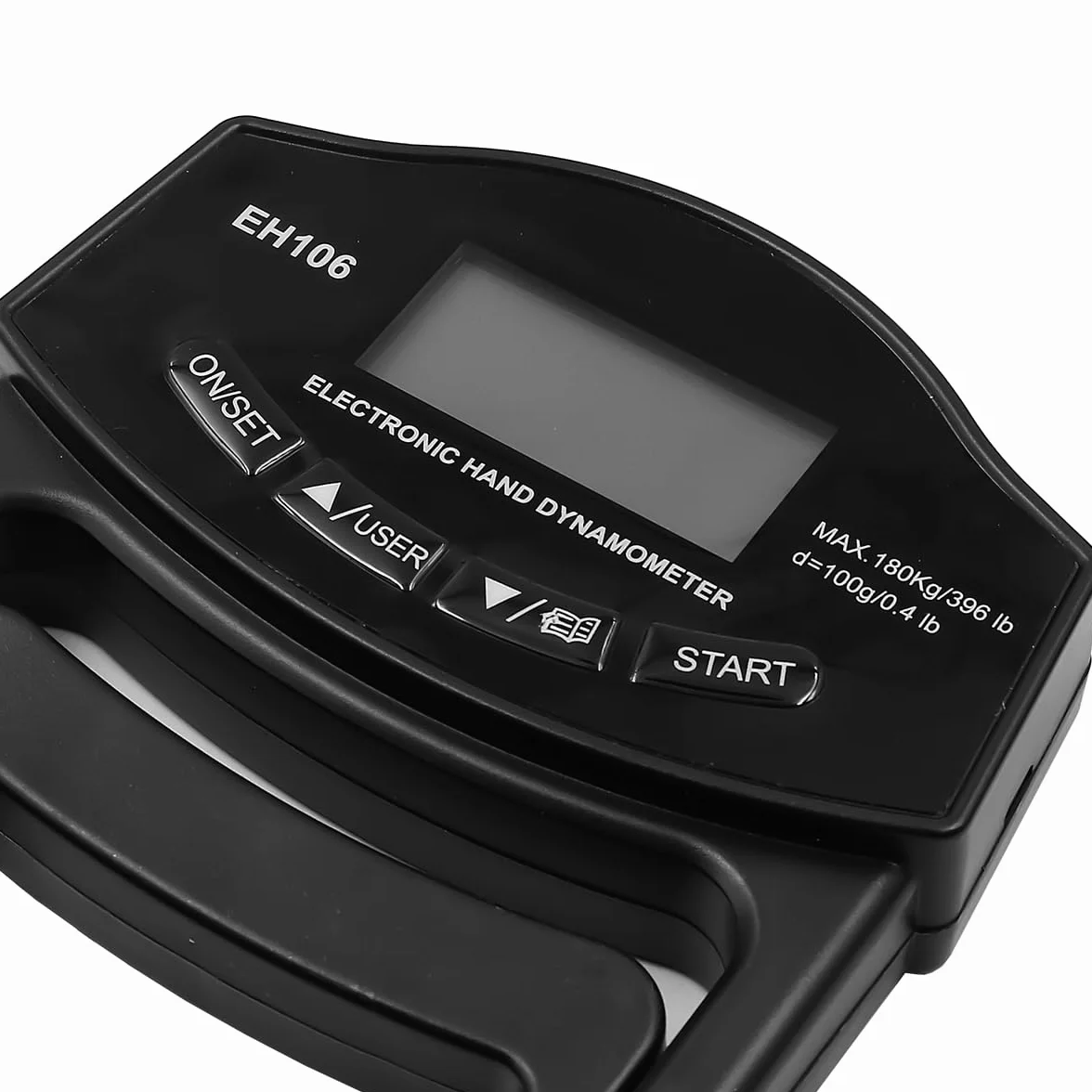 Cyfrowy dynamometr ręczny 180 kg z ładowaniem USB, jasny ekran LCD