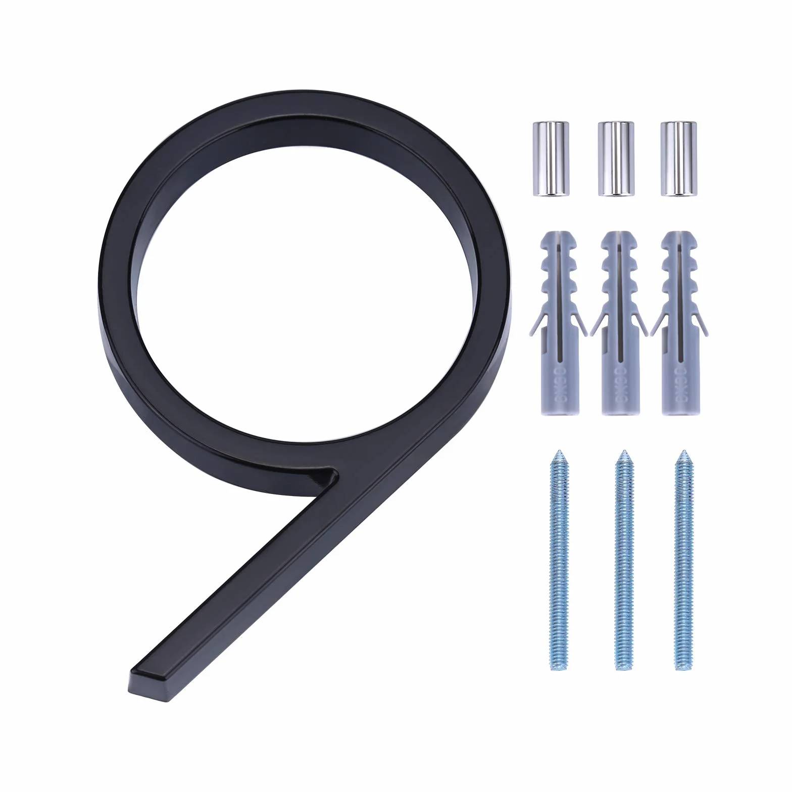 LUTER 12,7cm Srebrne Numery Adresu Domu Numery Uliczne Pływne (9 Czarny)