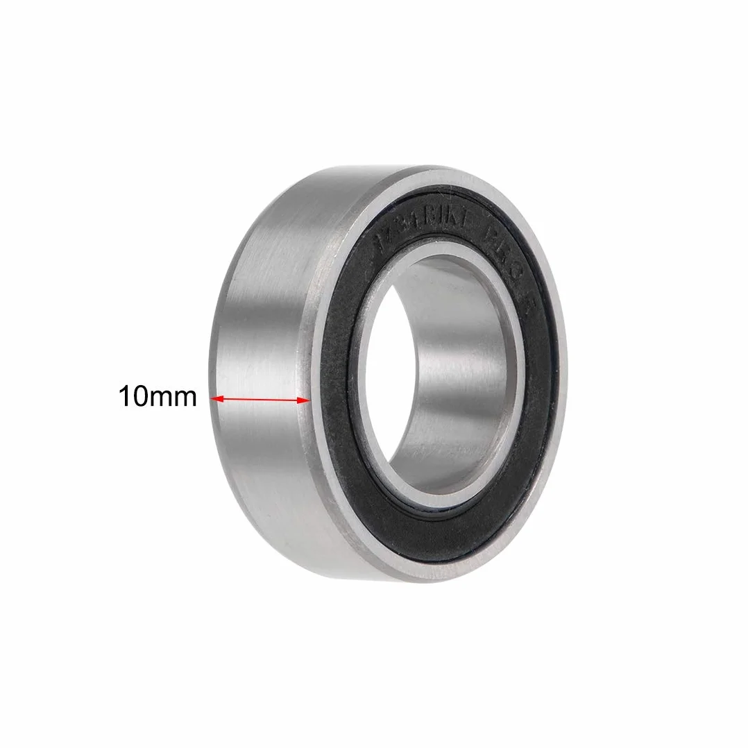 sourcing map Zestaw 4 sztuk łożysk 173110-2RS łożyska kulkowe 17x31x10mm podwójnie uszczelnione stal chromowa P0