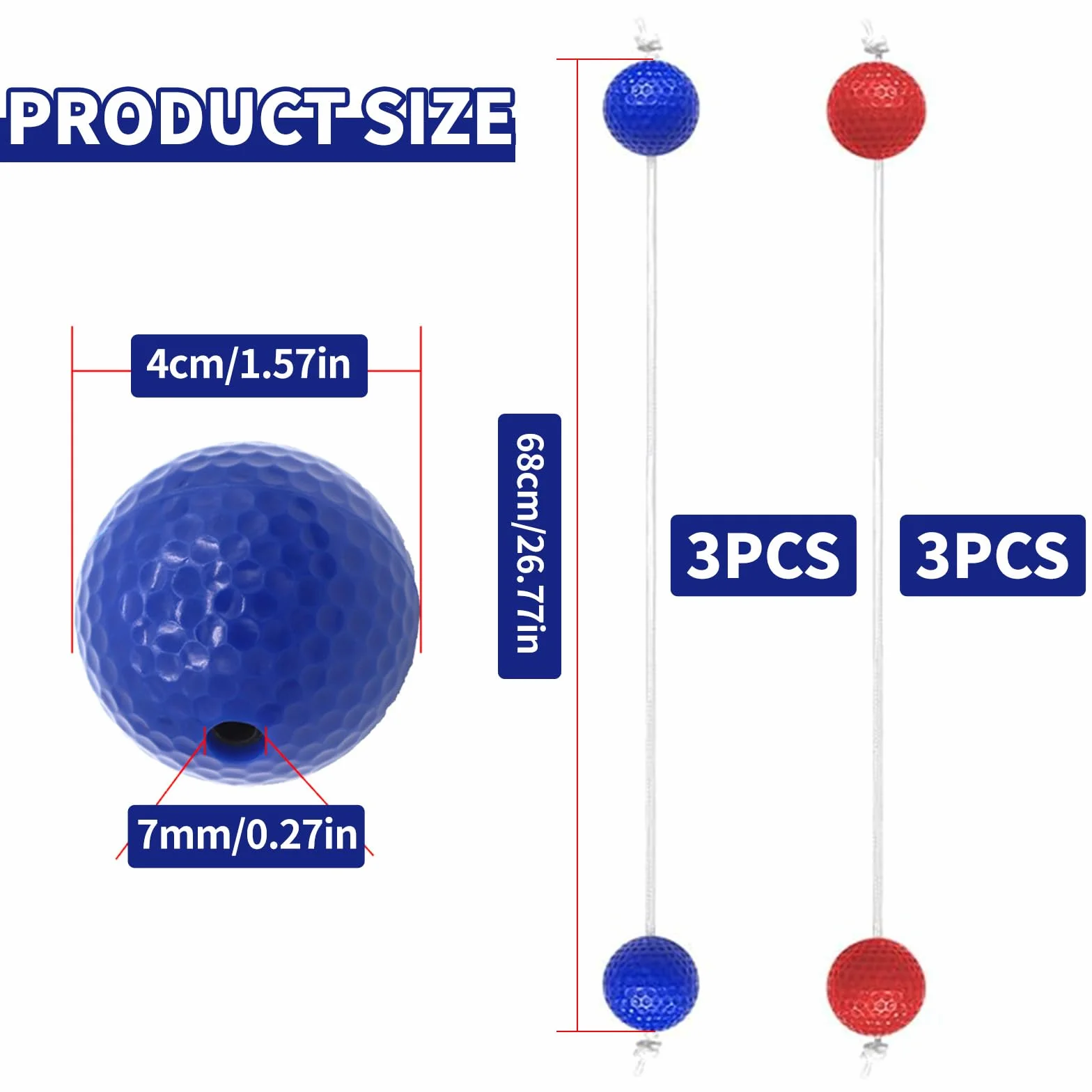 6 par piłek drabinkowych, drabina do piłki golfowej, piłki golfowe do gry w rzutowanie, gry w rzutowanie dla dzieci, odpowiednie do zajęć w pomieszczeniach i na zewnątrz