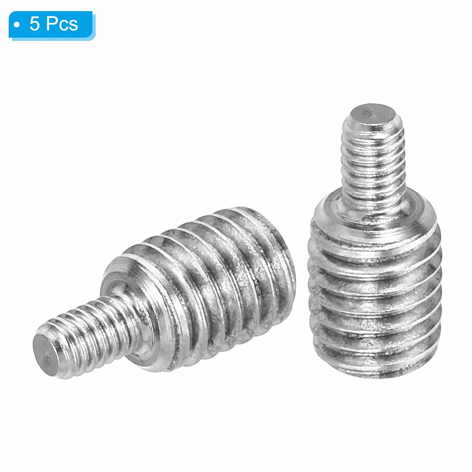 PATIKIL M4 x M8 x 16 Śruba z podwójnym końcem gwintowanym 304 ze stali nierdzewnej adapter redukcyjny do sprzętu meblowego długość 16 mm 5 szt.