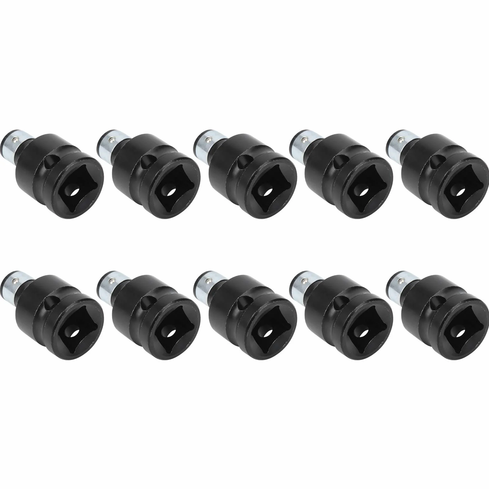 Adapter gniazda 1/2" na 1/4" sześciokątny do wkrętarki udarowej 10-częściowy