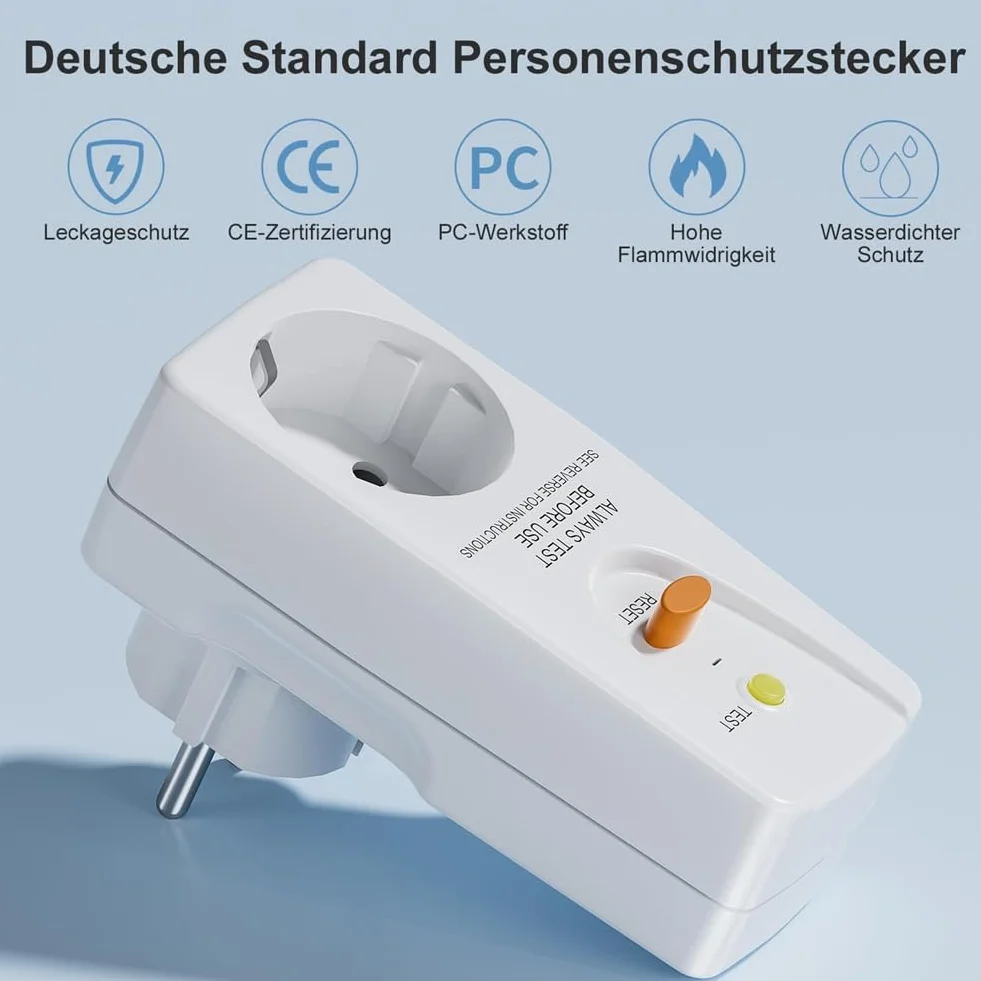 Gfci wtyczka zabezpieczająca przed wyciekiem RCD 16 A 2-pak