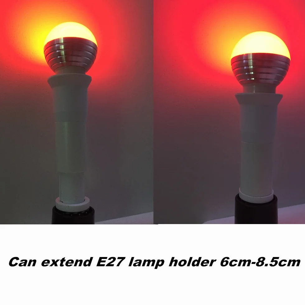 3 sztuki białe 110 – 135 mm długość regulowane przedłużenie E27 na E27 przedłużacz lampy LED podstawa adapter "wielorazowe"