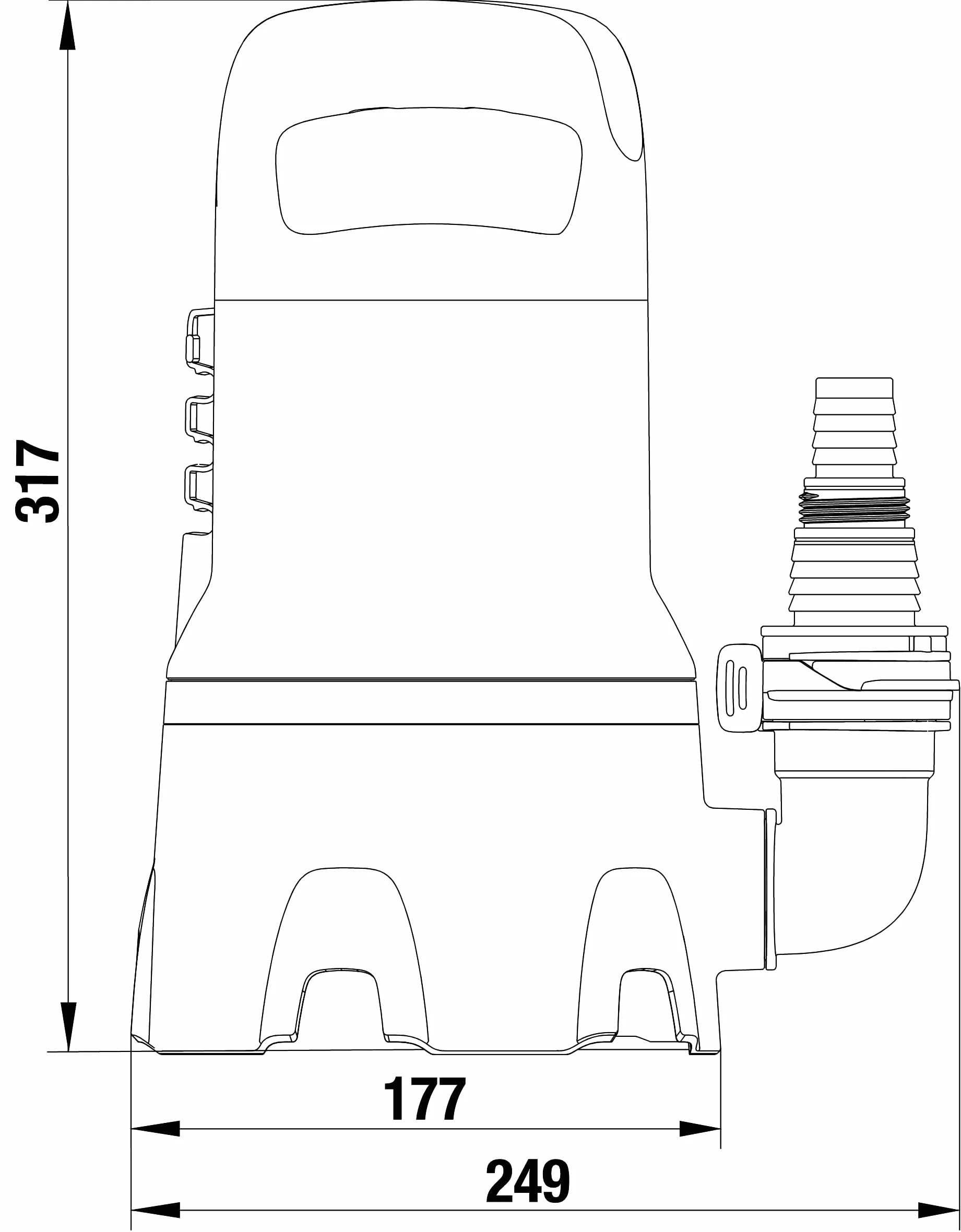 Gardena pompa zanurzeniowa 9000 l/h 300 W 25 mm cząstki brudu automatyczna wyłącznik pływakowy 9040-20