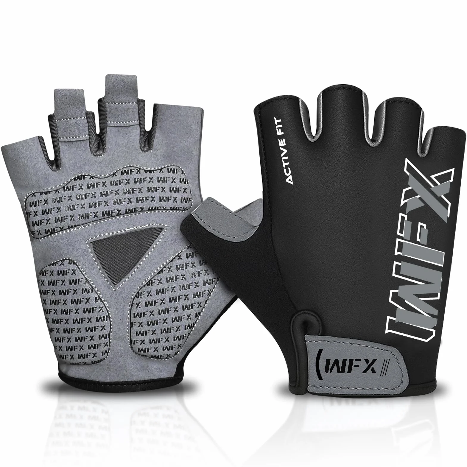 WFX Rękawice gimnastyczne do treningu fitness, wsparcie nadgarstka, oddychające, antypoślizgowe, silikonowe, wyściełane, dodatkowa ochrona dłoni, rękawice do podnoszenia ciężarów, dla mężczyzn i