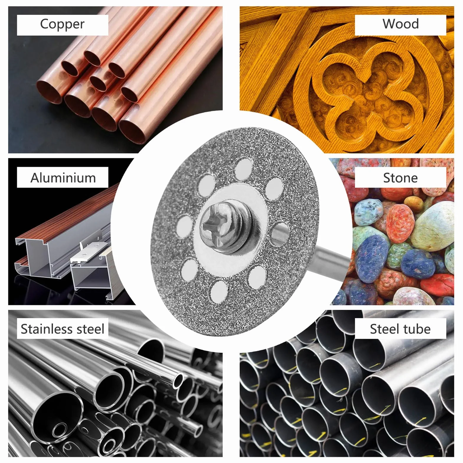 Mini diamentowe tarcze do cięcia 16-60 mm narzędzie obrotowe do szlifowania kamieni szkło + 4 trzpienie