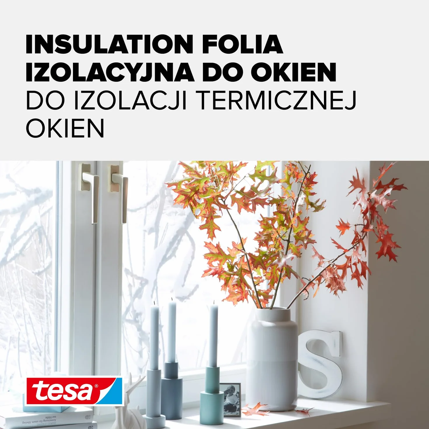 Tesamoll Thermo Cover folia izolacyjna do okien - przezroczysta folia do dodatkowej izolacji termicznej na okna - z praktycznym montażem na taśmę dwustronną - 5,0 m x 1,5 m
