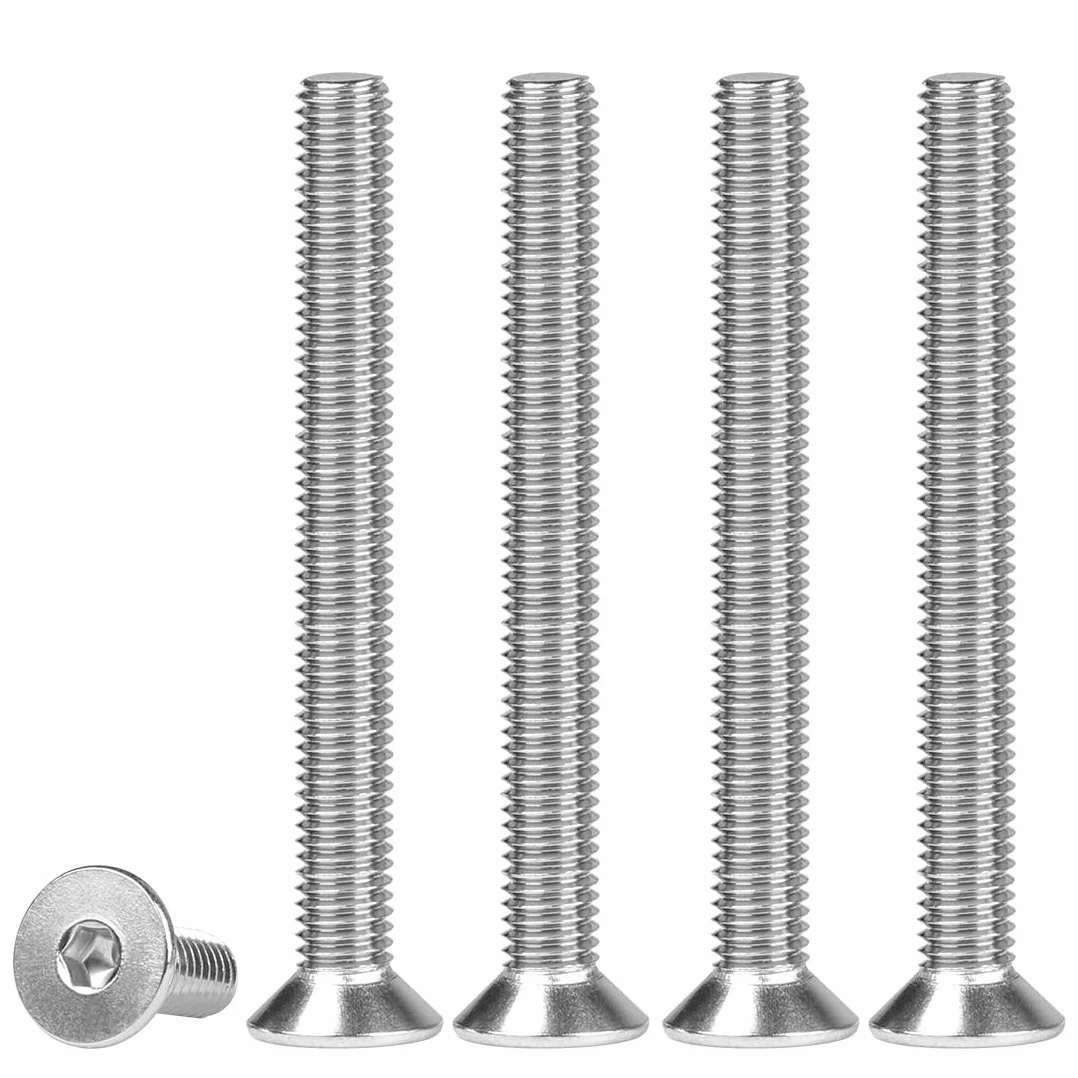 Śruby z łbem wpuszczanym ze stali nierdzewnej M4x40mm, 20 sztuk śrub ze stali nierdzewnej 304 Śruby z łbem wpuszczanym Din 7991 A2 V2A z kluczem sześciokątnym wewnętrznym, śruba z łbem